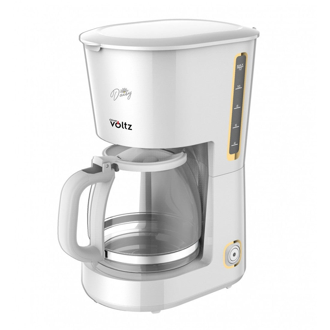 Cafetiera electrică Oliver Voltz Daisy, alb, 1.25 litri