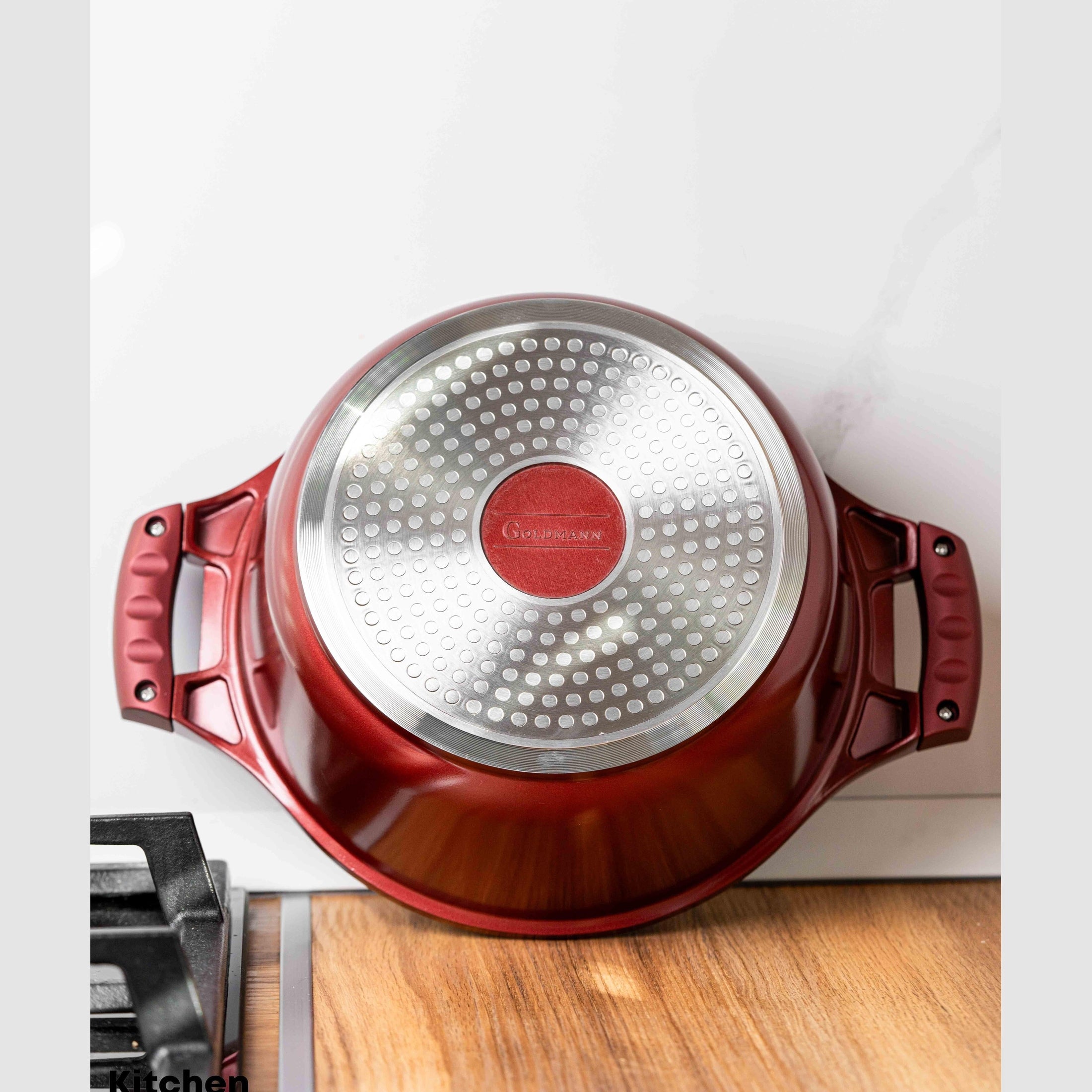 Set vase Goldmann 8 piese, aluminiu antiaderent, maro