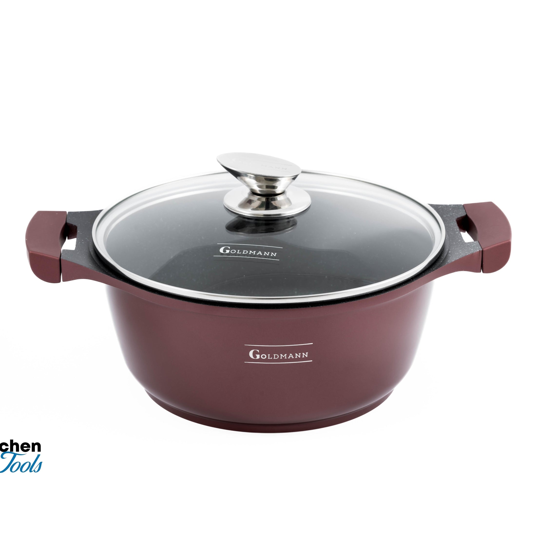 Set vase Goldmann 8 piese, aluminiu antiaderent, maro