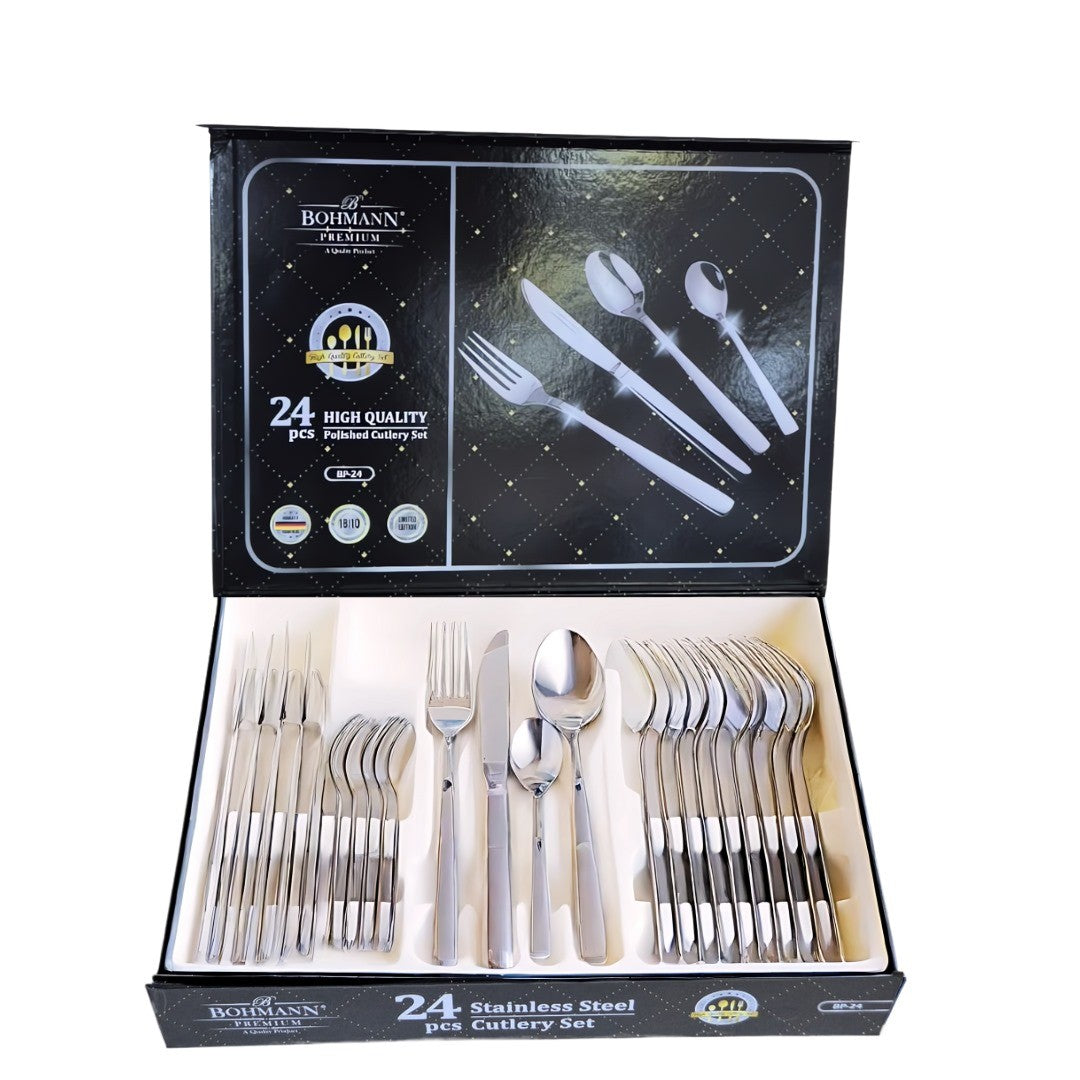 Set tacamuri inox 18/10 Bohmann, 24 piese, design modern