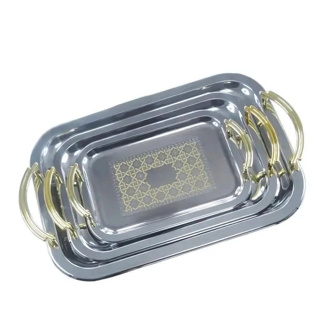 Set tavi servire Bohmann inox, mânere gold