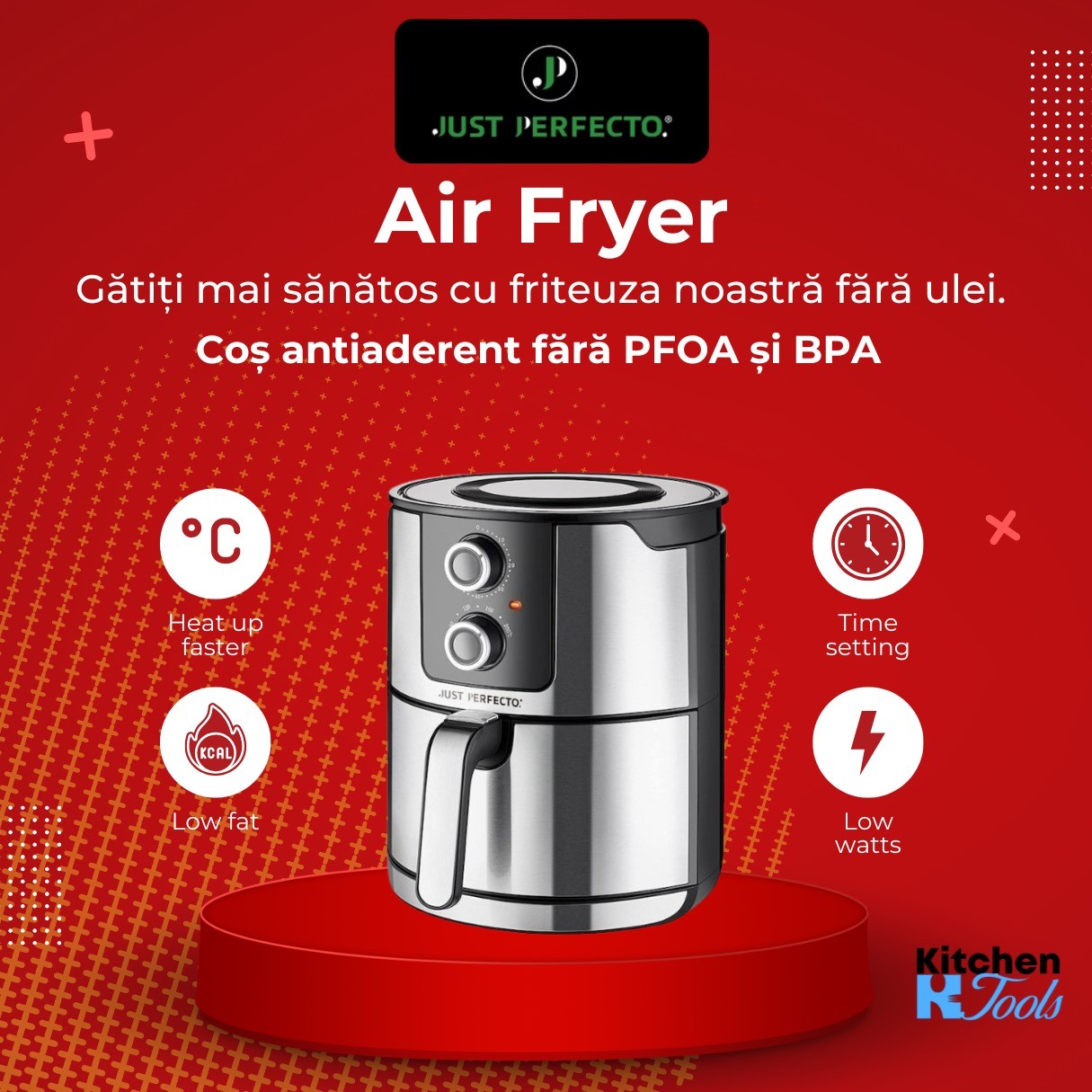 Friteuză fără ulei AirFryer XXL JustPerfecto, 5 litri