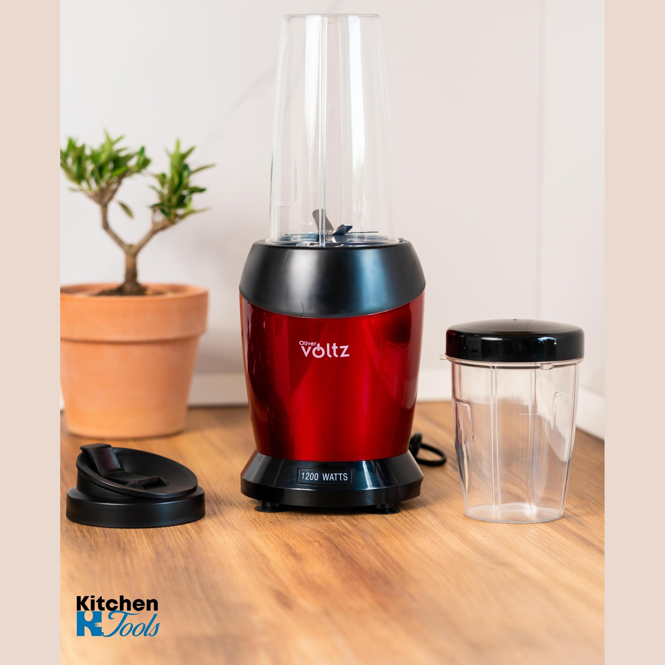 Blender multifuncțional Oliver Voltz, roșu, 1200W