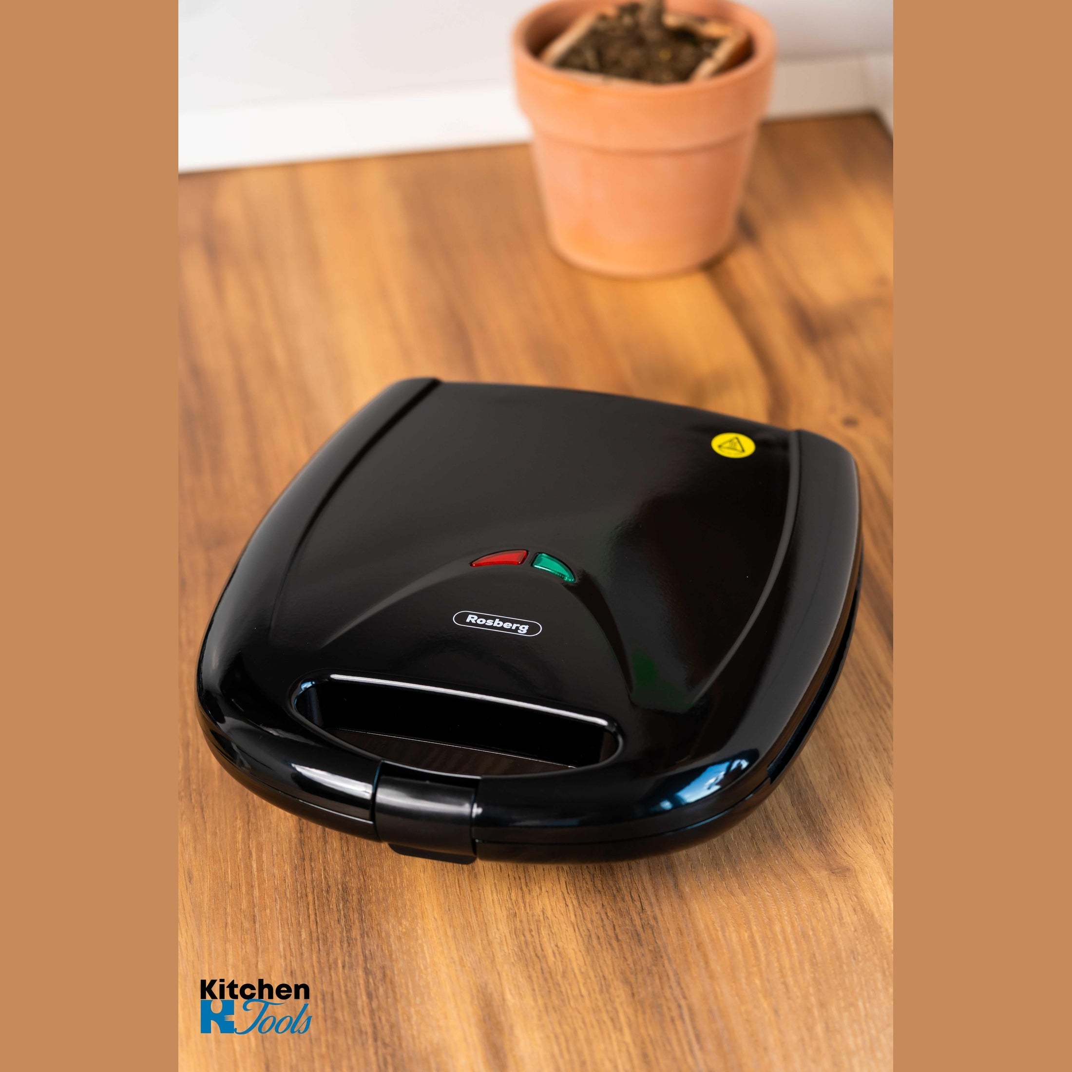 Aparat Sandwich Rosberg cu Plăci Antiaderente, Negru