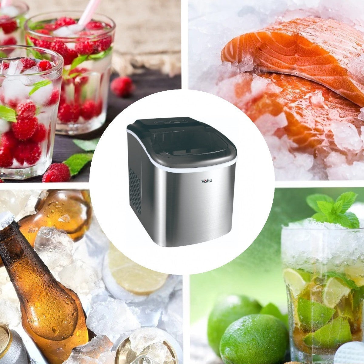 Aparat de gheață Oliver Voltz, inox, 12kg/zi, tip bullet