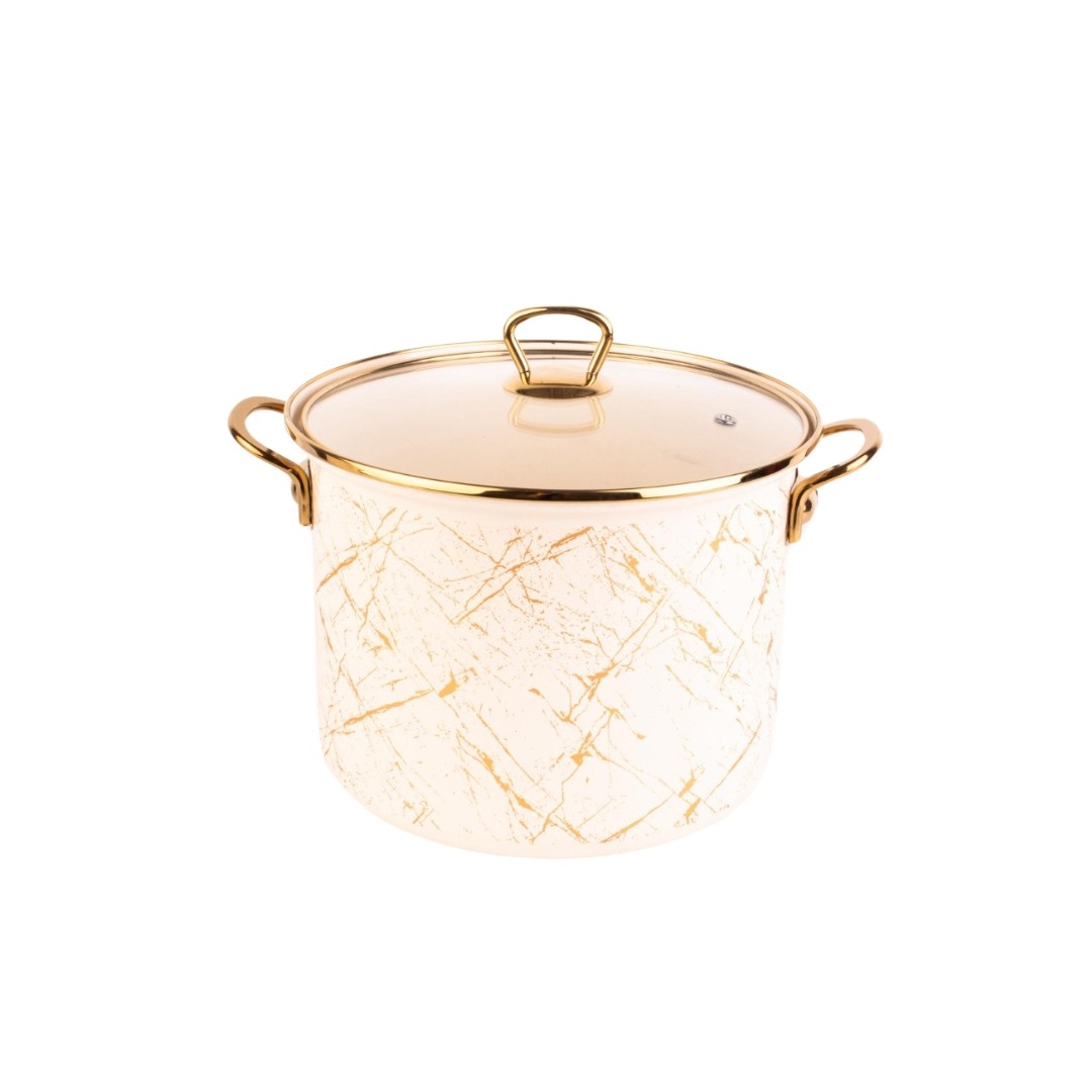 Oala emailată cu mânere titan, 22x18cm, capac 6L