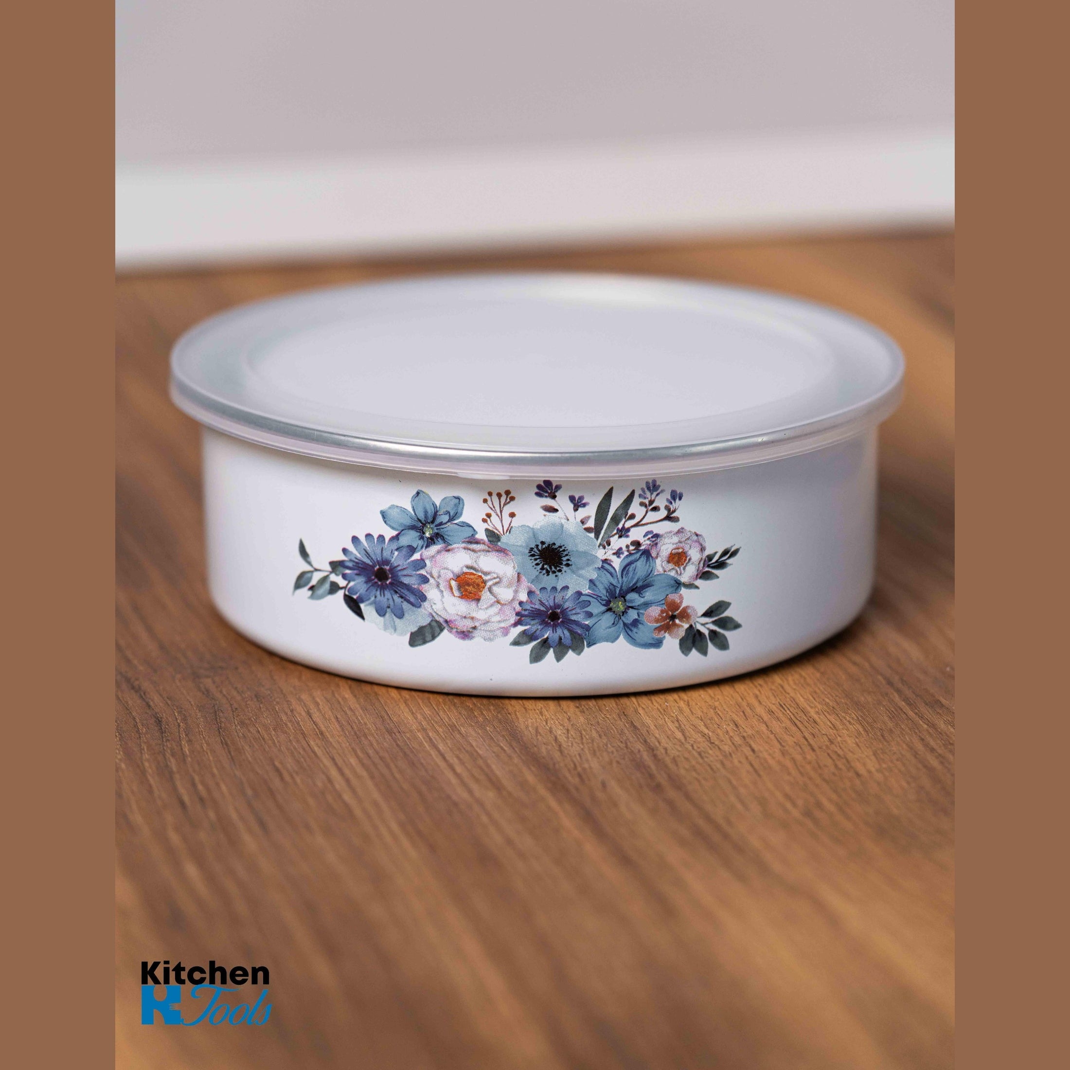 Boluri din Oțel Carbon Emailate cu Flori Albastre