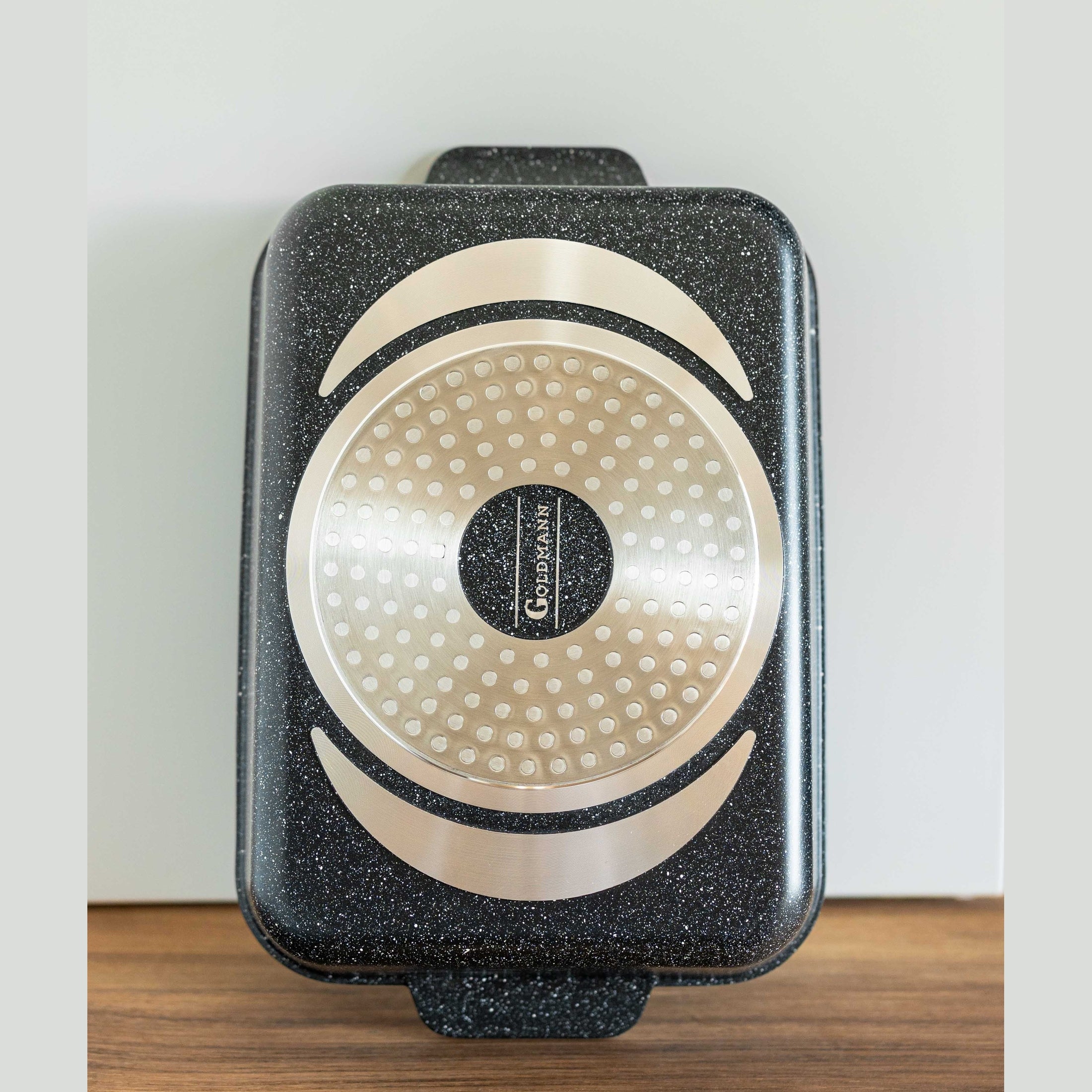 Roaster capac din sticla, 32x23x7.5cm, Interior din marmura, Temperatura de utilizare -20 pana la +220 ° C, 3 Straturi