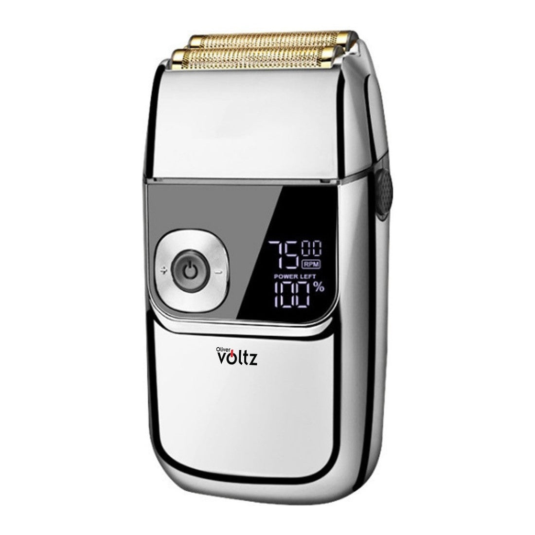 Aparat de ras 2 in 1, cu trimmer, 3 trepte de viteza, 5W, LCD, 1400mAh, rezistent la apa IPX4, Oliver Voltz, argintiu
