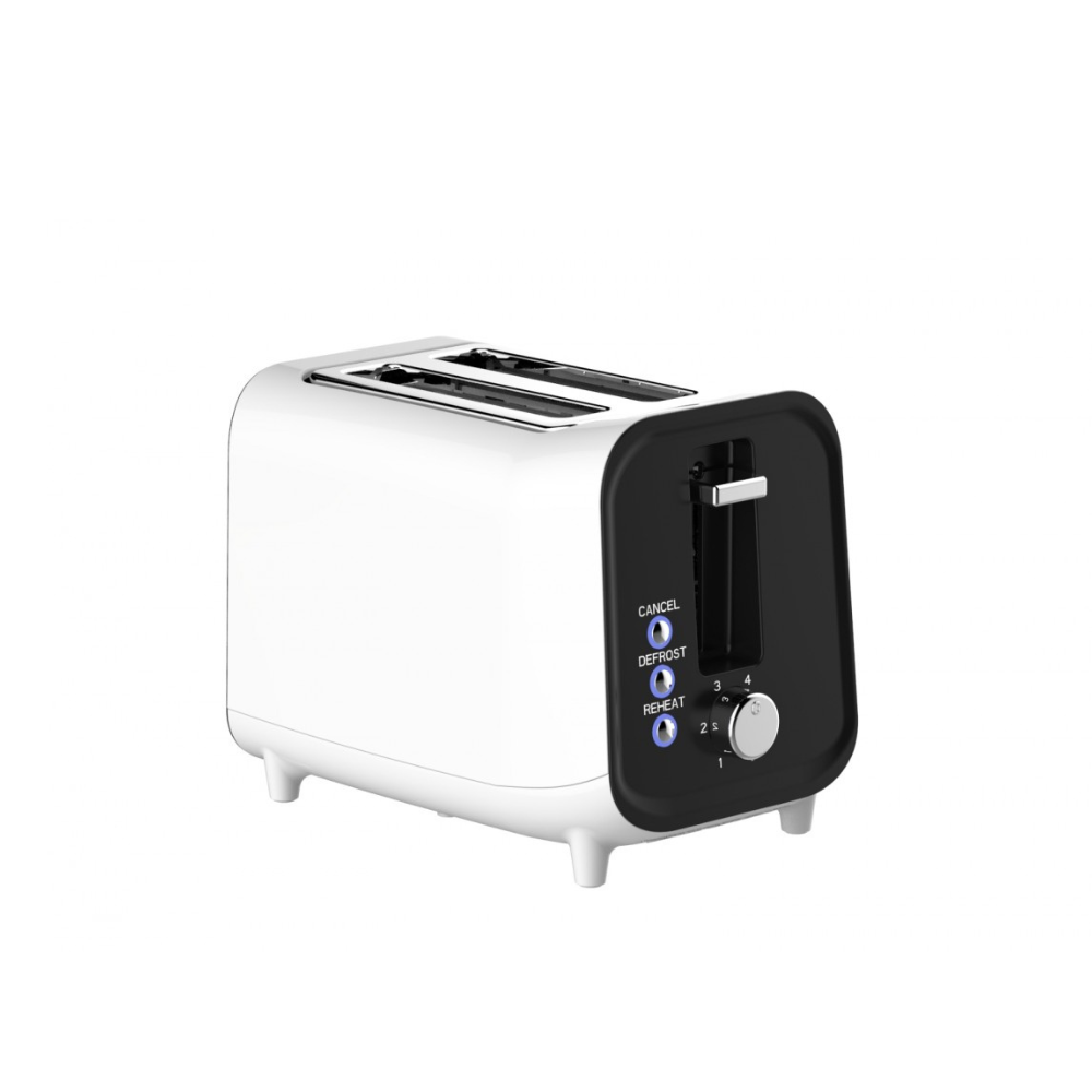 Prajitor de paine, 2 felii, 3 functii, 800W, Cool Touch, control electronic, functie decongelare, Oliver Voltz, alb