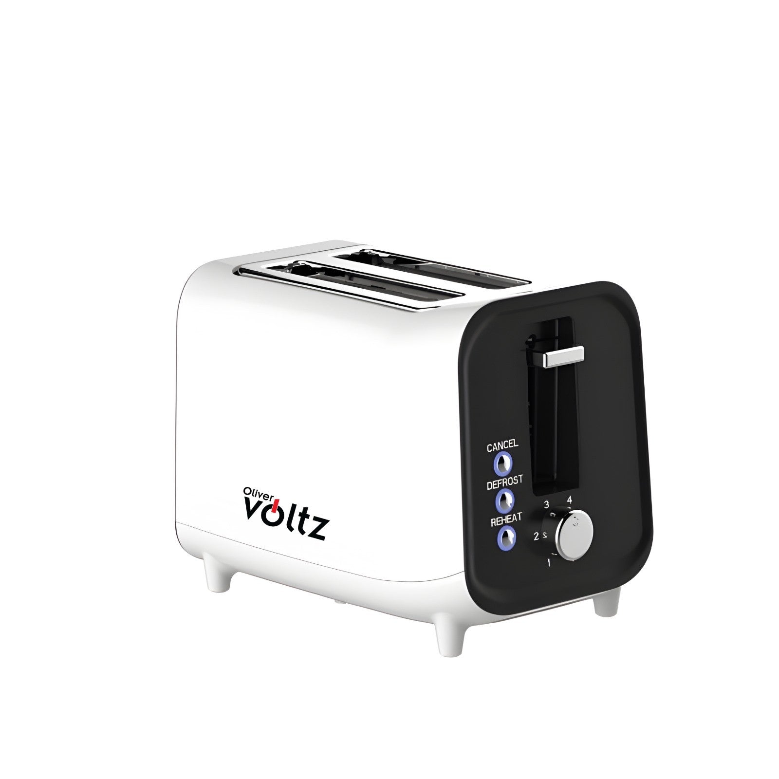 Prajitor de paine, 2 felii, 3 functii, 800W, Cool Touch, control electronic, functie decongelare, Oliver Voltz, alb