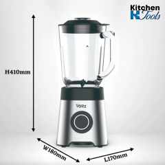 Blender electric, 800W, 1.5 litri, lame inox, 2 trepte viteza, zdrobitor nuci/gheata, functie pulse, bol sticla, argintiu