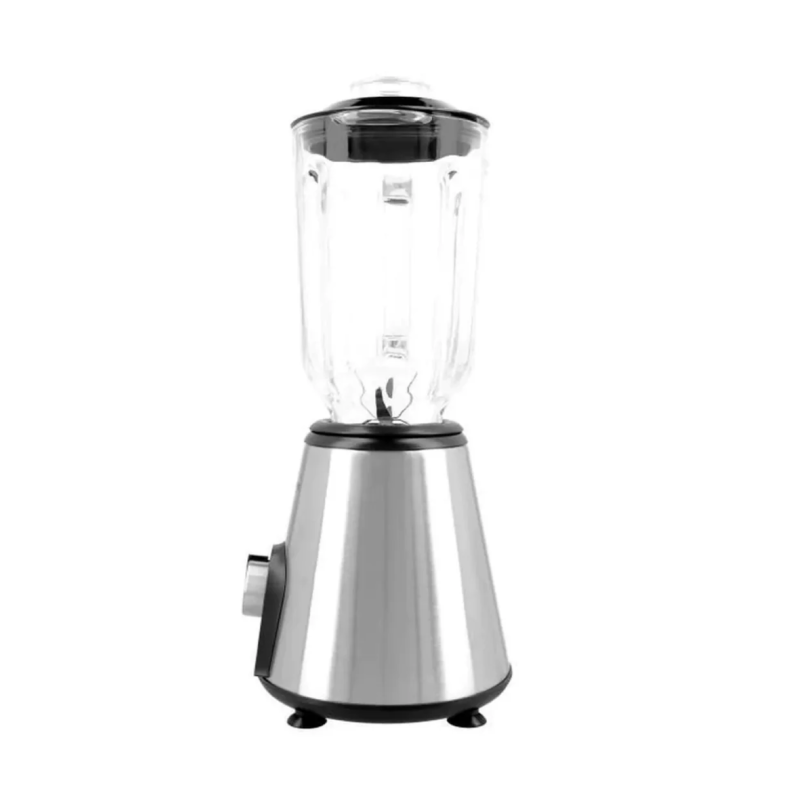 Blender electric, 800W, 1.5 litri, lame inox, 2 trepte viteza, zdrobitor nuci/gheata, functie pulse, bol sticla, Oliver Voltz, argintiu