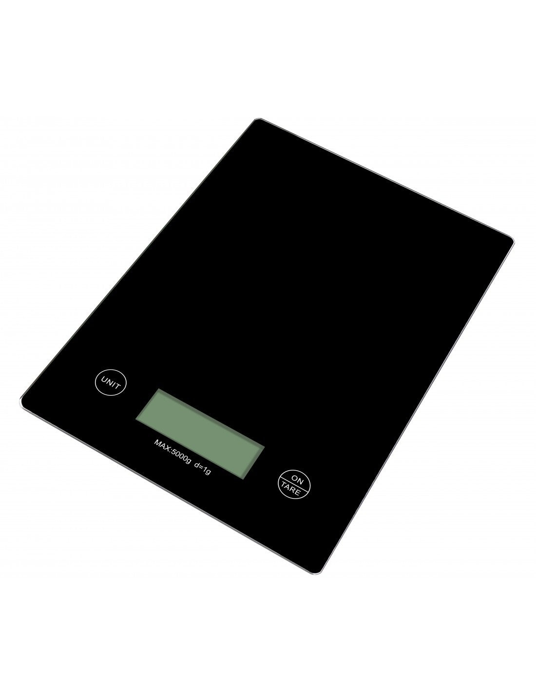 Cantar premium de bucatarie, 5kg, ecran LCD, precizie 1g, functie TARA, sticla securizata, 20x14.6x1.8 cm, Rosberg, negru