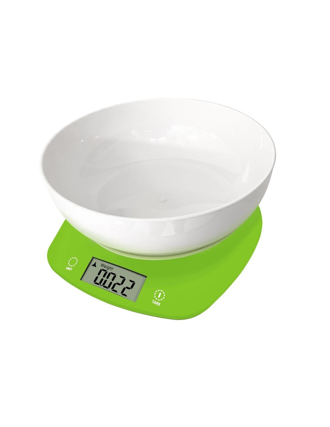 Cantar electronic bucatarie, 5kg, 2xAA incluse, unitati de masura g,kg,lb,oz,CUP,ml, Rosberg, verde