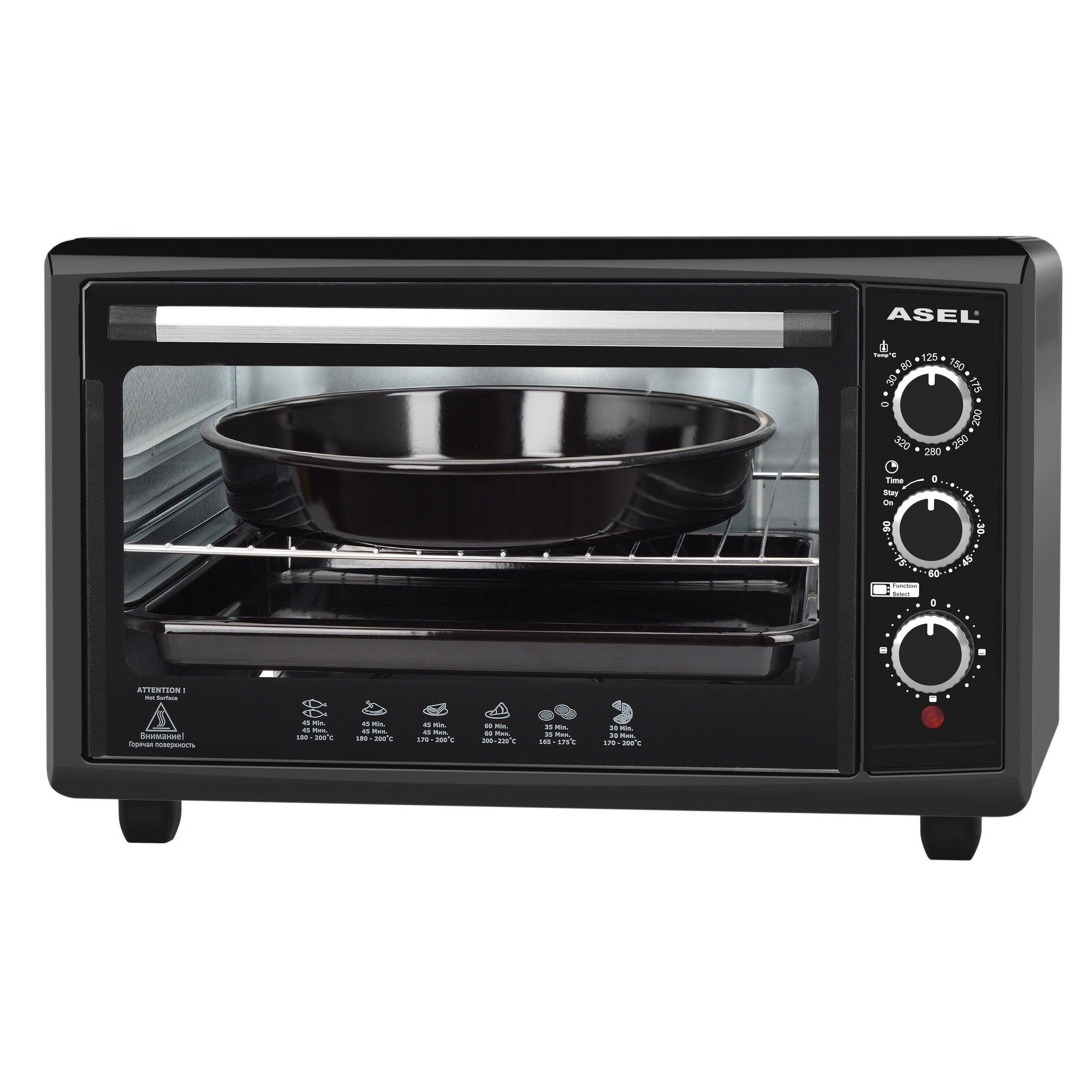 Cuptor electric Asel 40L, 1300W cu gratar si tavi