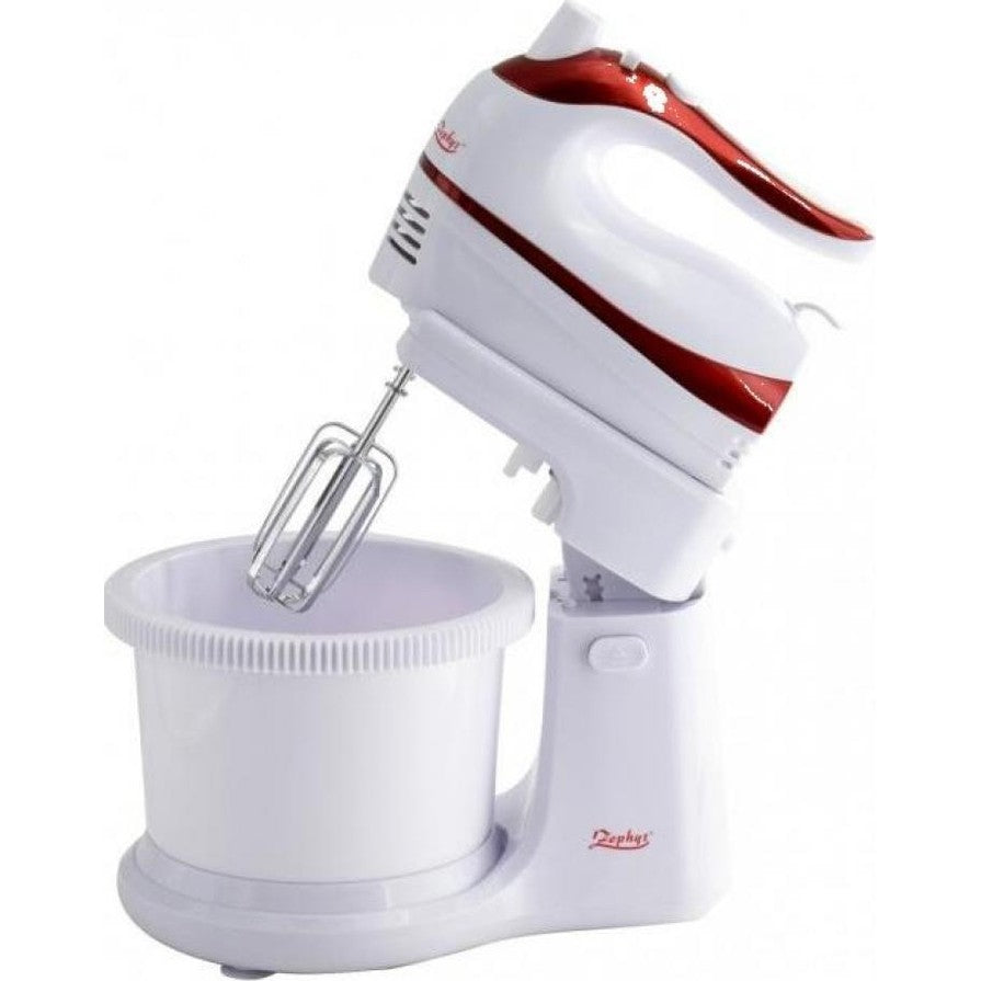 Mixer cu bol 2 in 1 Zephyr, Alb/Rosu