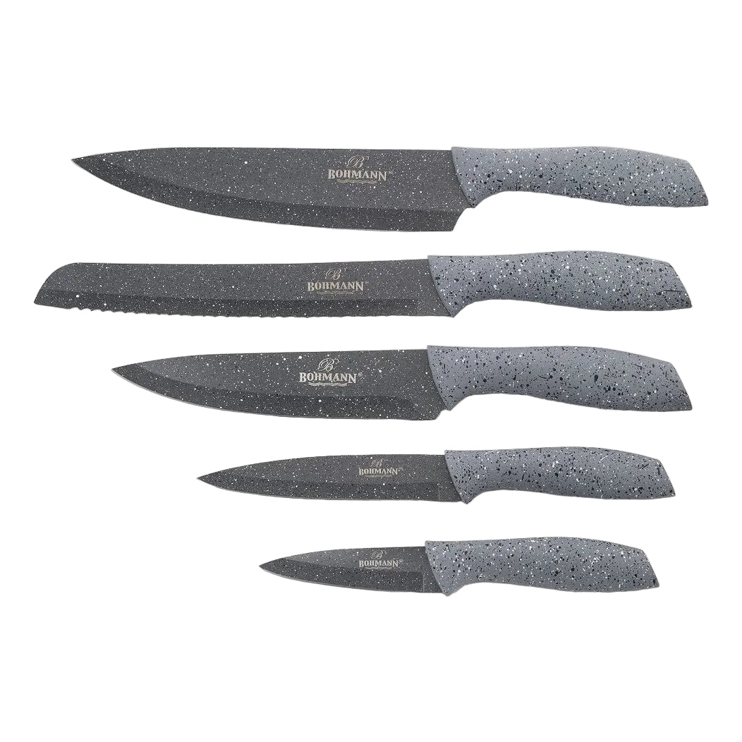 Set 5 cuțite inox cu suport Bohmann