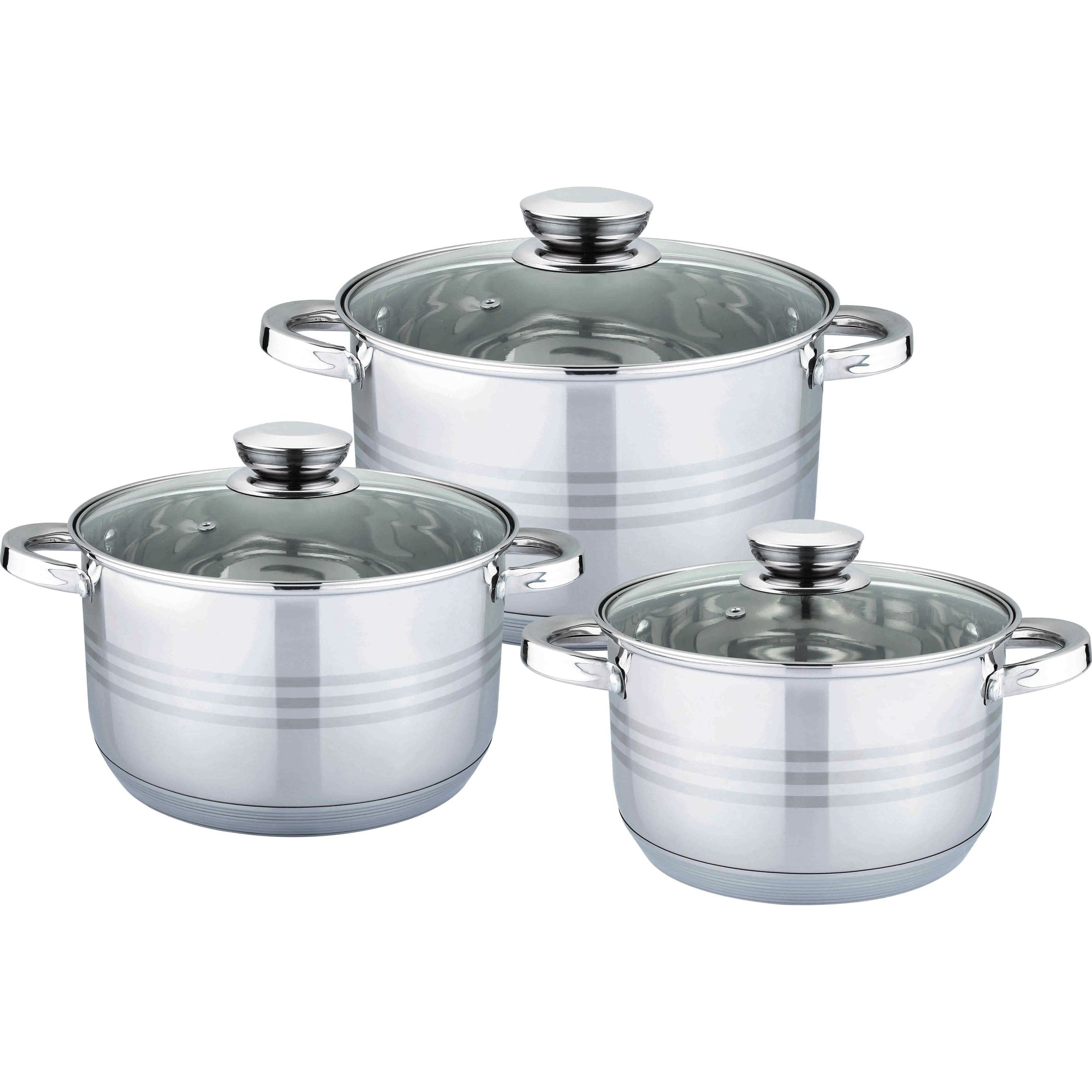 Set 3 Cratițe Inox cu Capac de la Bohmann