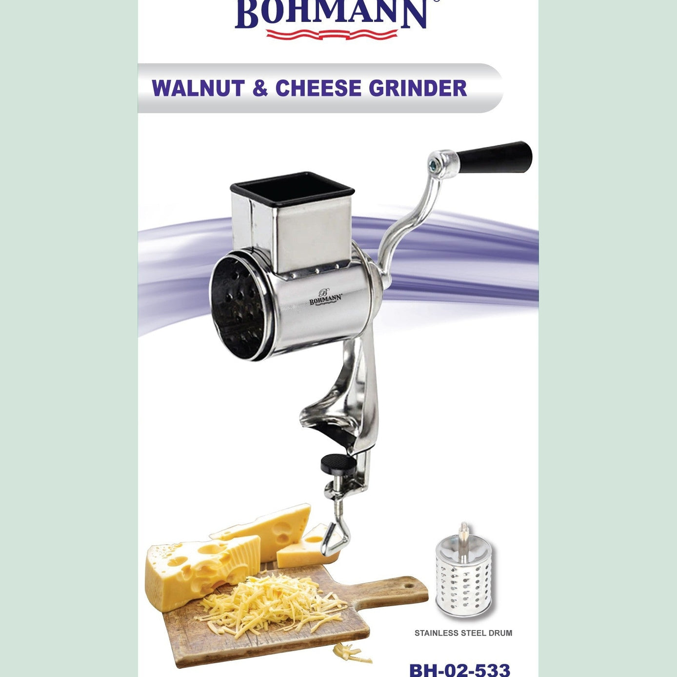 Râșniță manuală inox pentru măcinat nuci