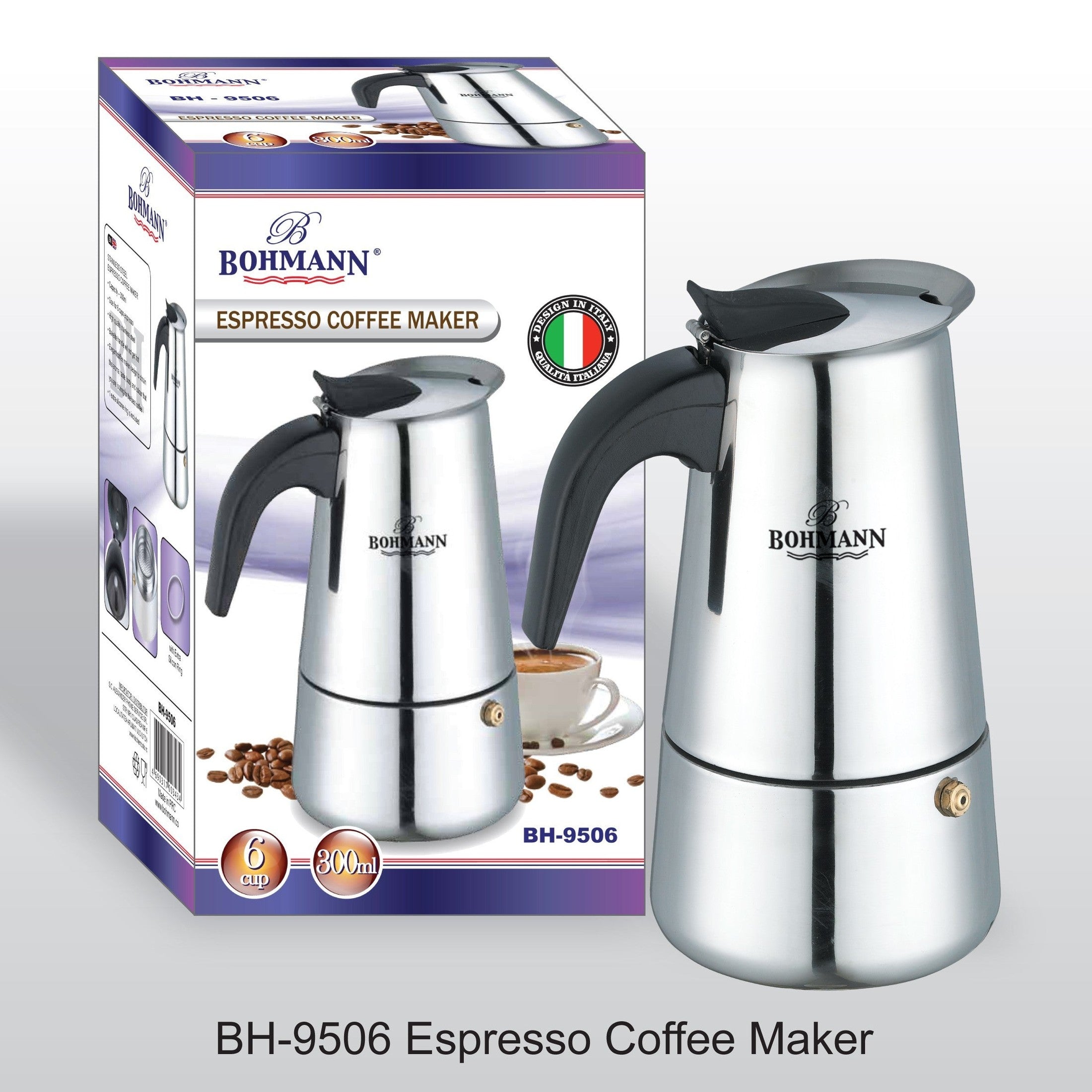 Espressor Cafea Inox Bohmann, 6 Cupe, Argintiu