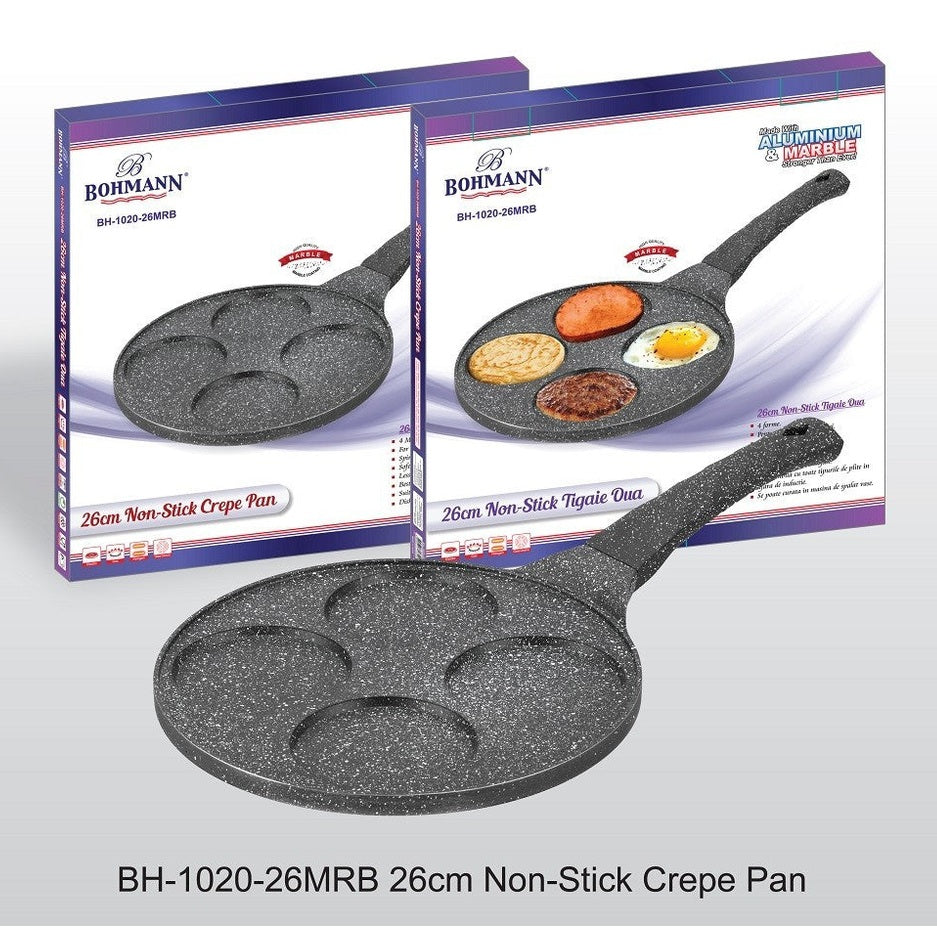 Tigaie antiaderentă Bohmann, 26cm, 4 compartimente