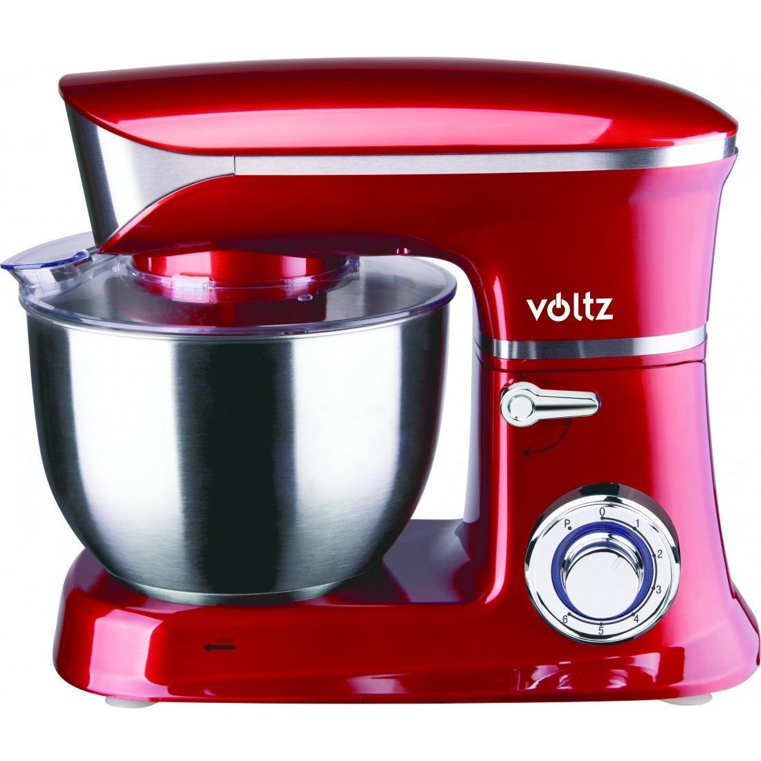 Mixer planetar Voltz, roșu, 6.5 litri, 1900W
