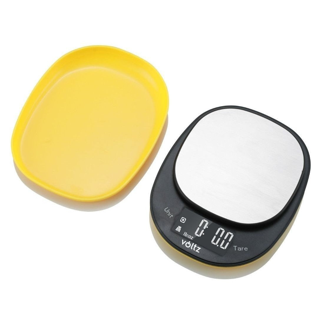 Cantar electronic Voltz 5 kg, cu bol, galben/negru