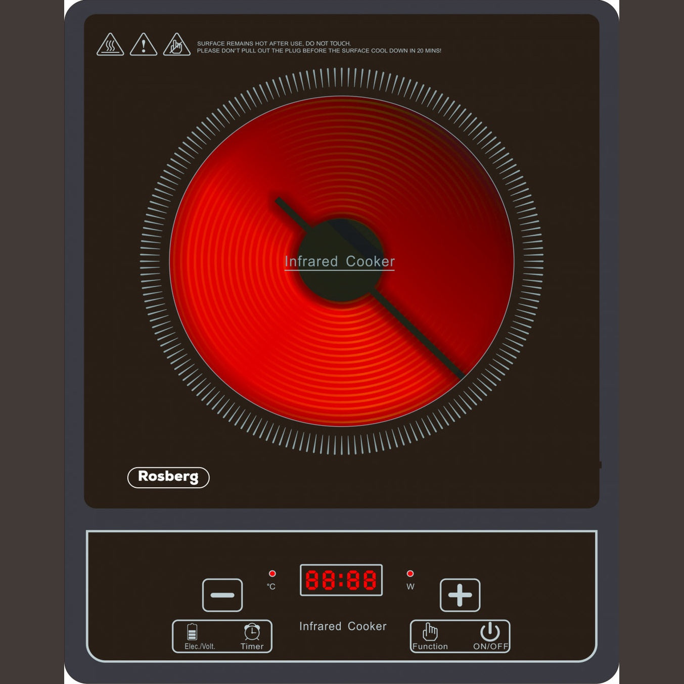 Plita vitroceramica Rosberg cu 10 trepte 2000W
