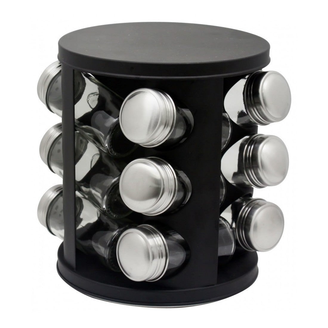 Set condimente Voltz, 12 recipiente negru mat