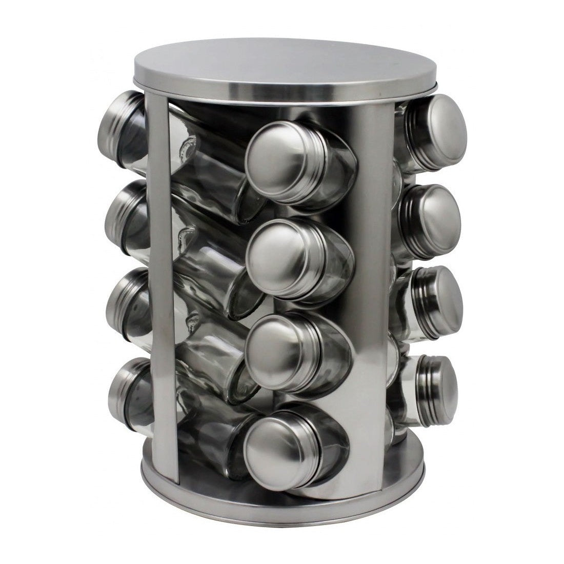 Organizator condimente rotativ, argintiu, 16 recipiente