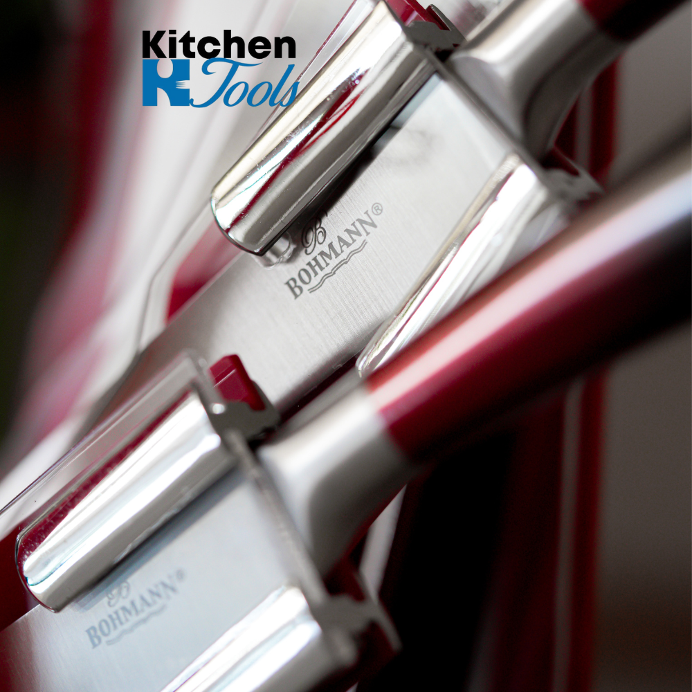 Set cuțite Bohmann, inoxidabil, 8 piese, negru/roșu