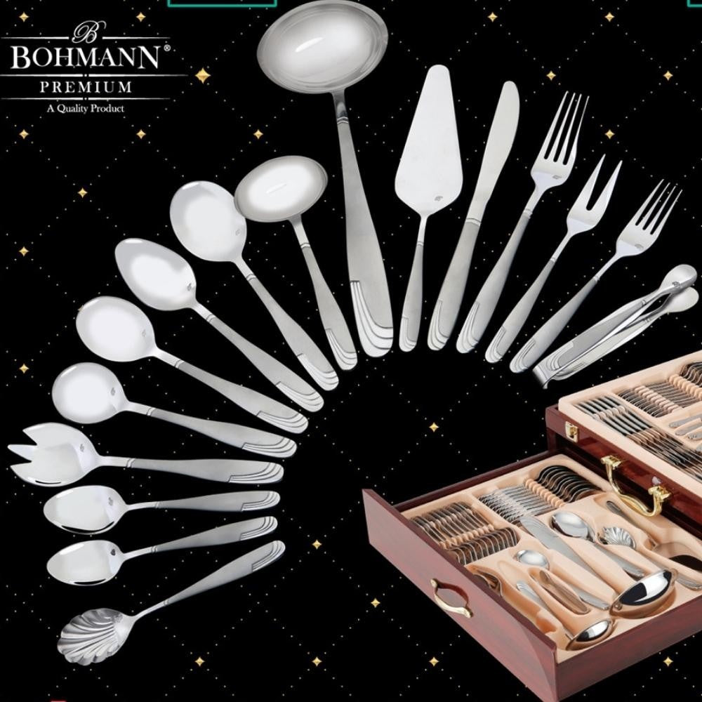 Set Tacâmuri Bohmann 84 Piese cu Servietă Din Lemn