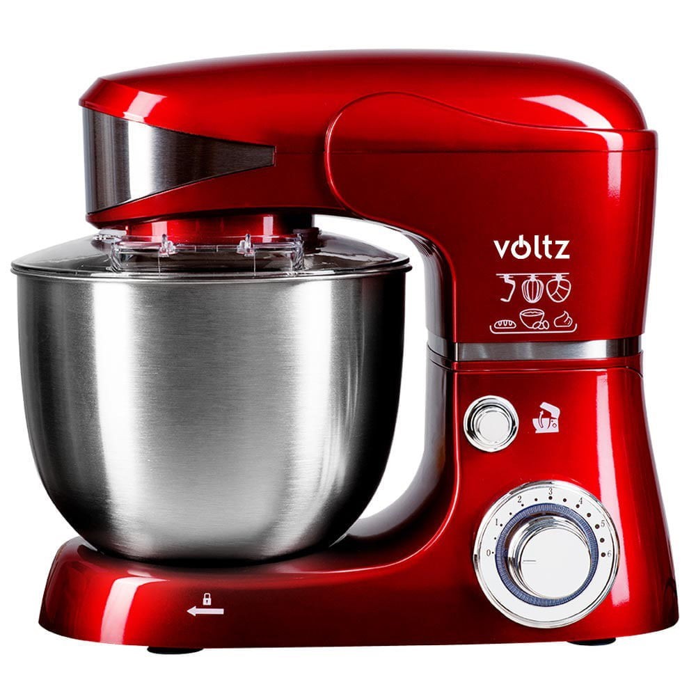 Mixer planetar Voltz 1600W, 5 litri, roșu