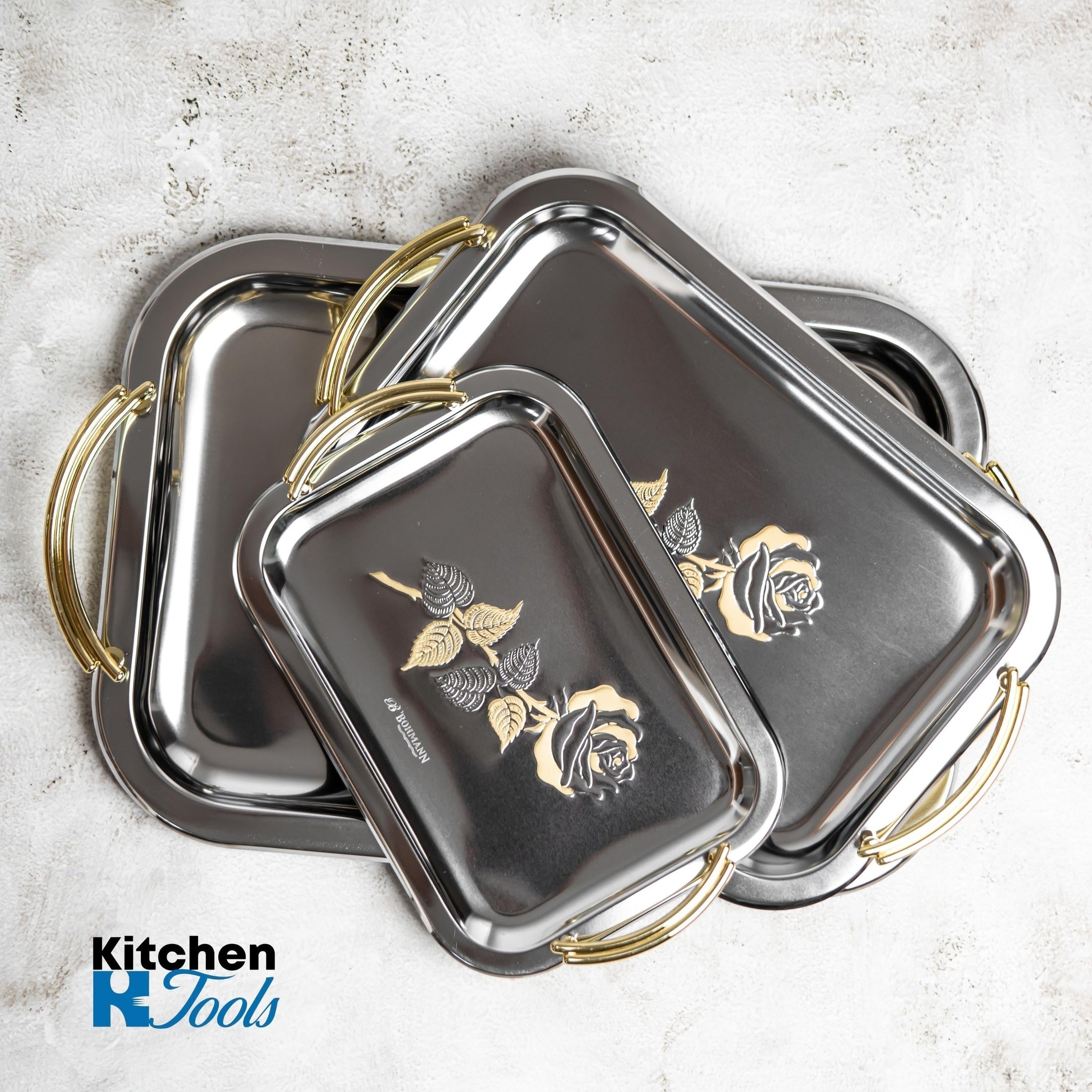 Set Tavi Inox Bohmann Mânere Gold Trandafir