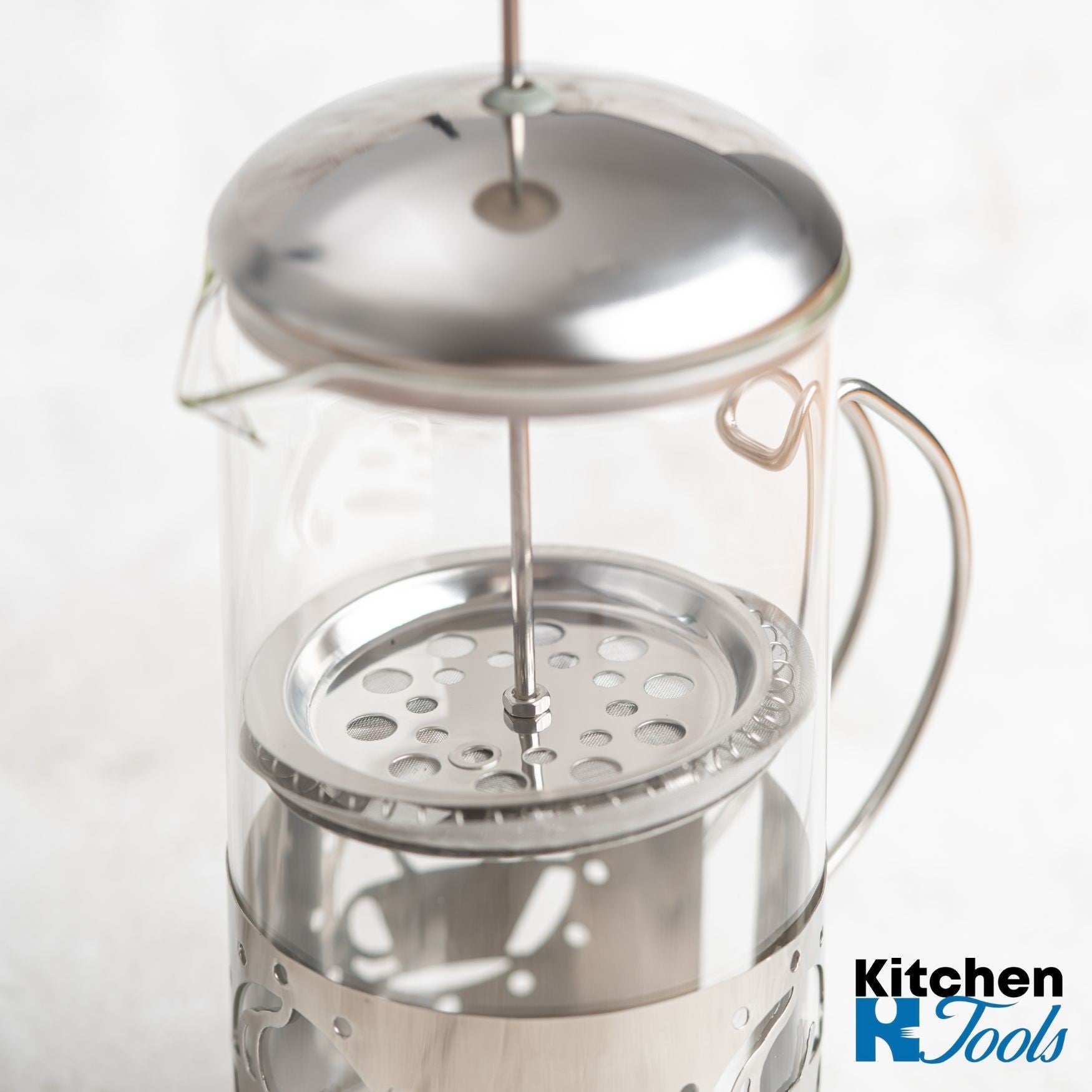 Infuzor ceai cafea din sticla si inox, 600ml