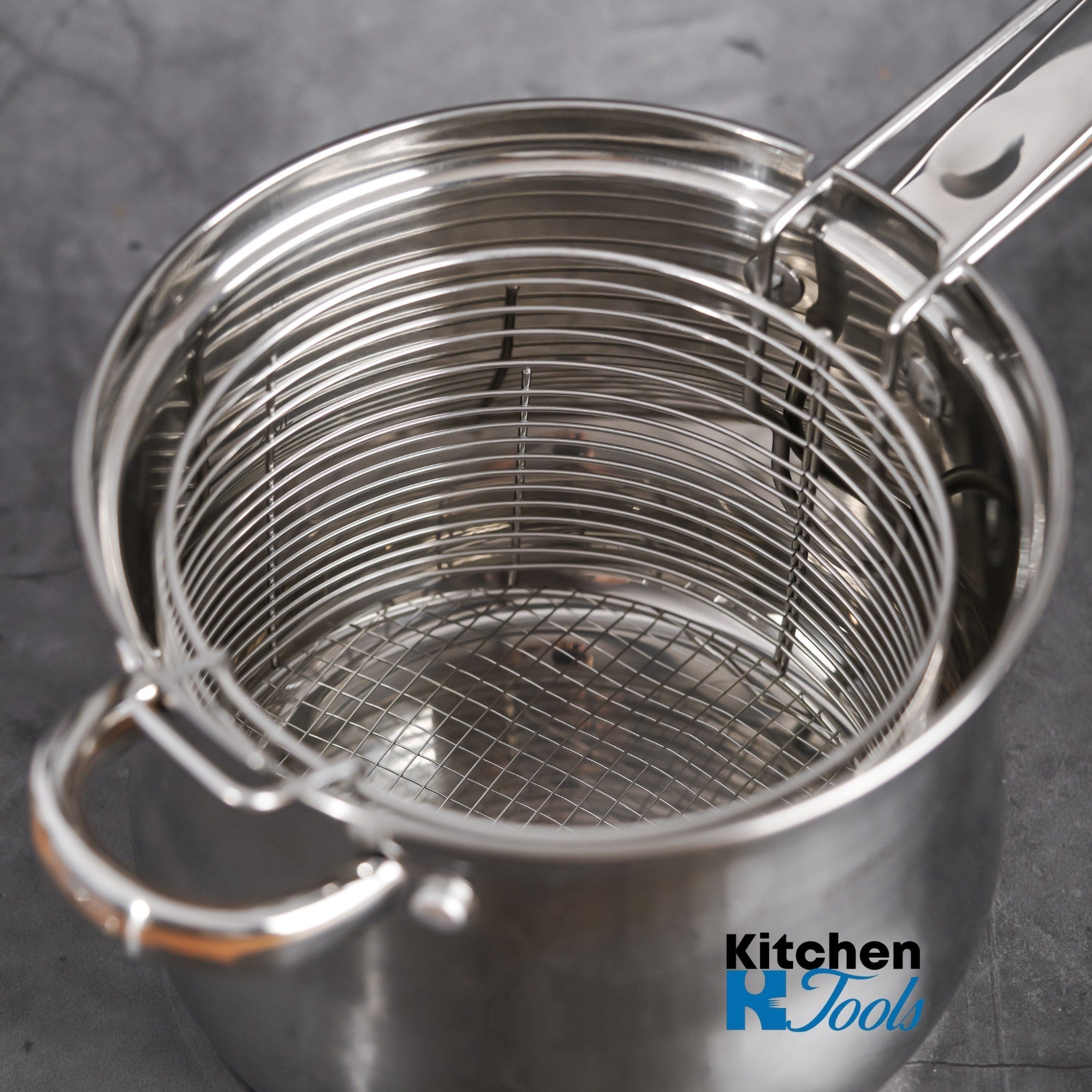 Oala Friteuza Inox cu Capac Sticla 18x15cm