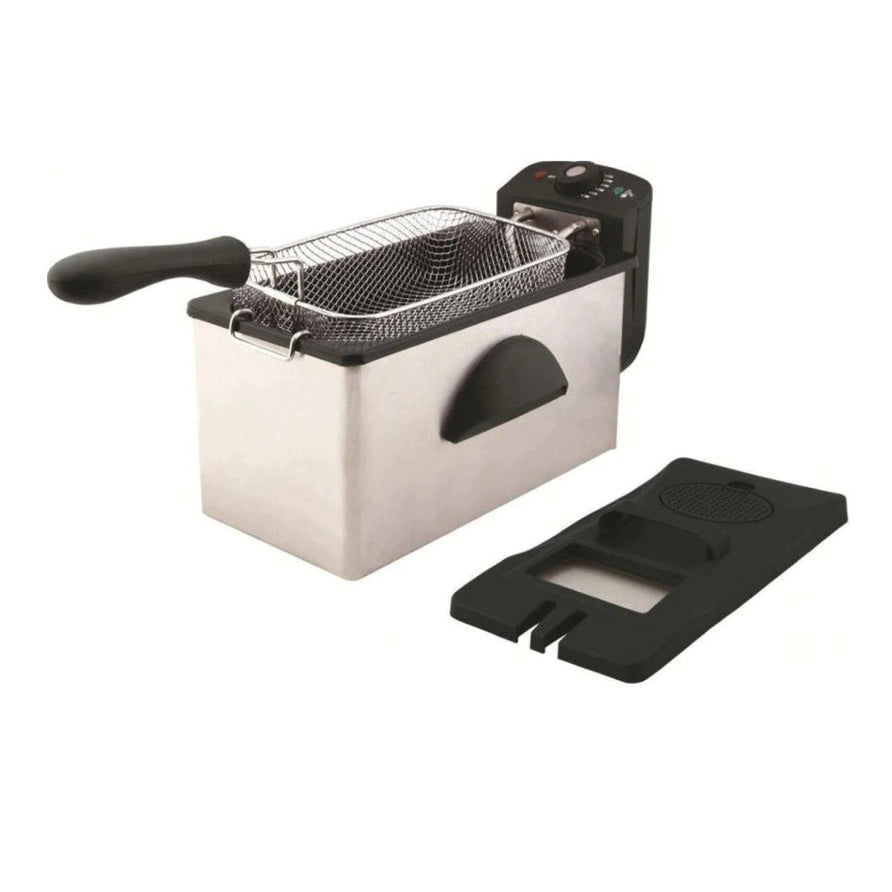 Friteuză Electrică 2L, Inox, Termostat Reglabil