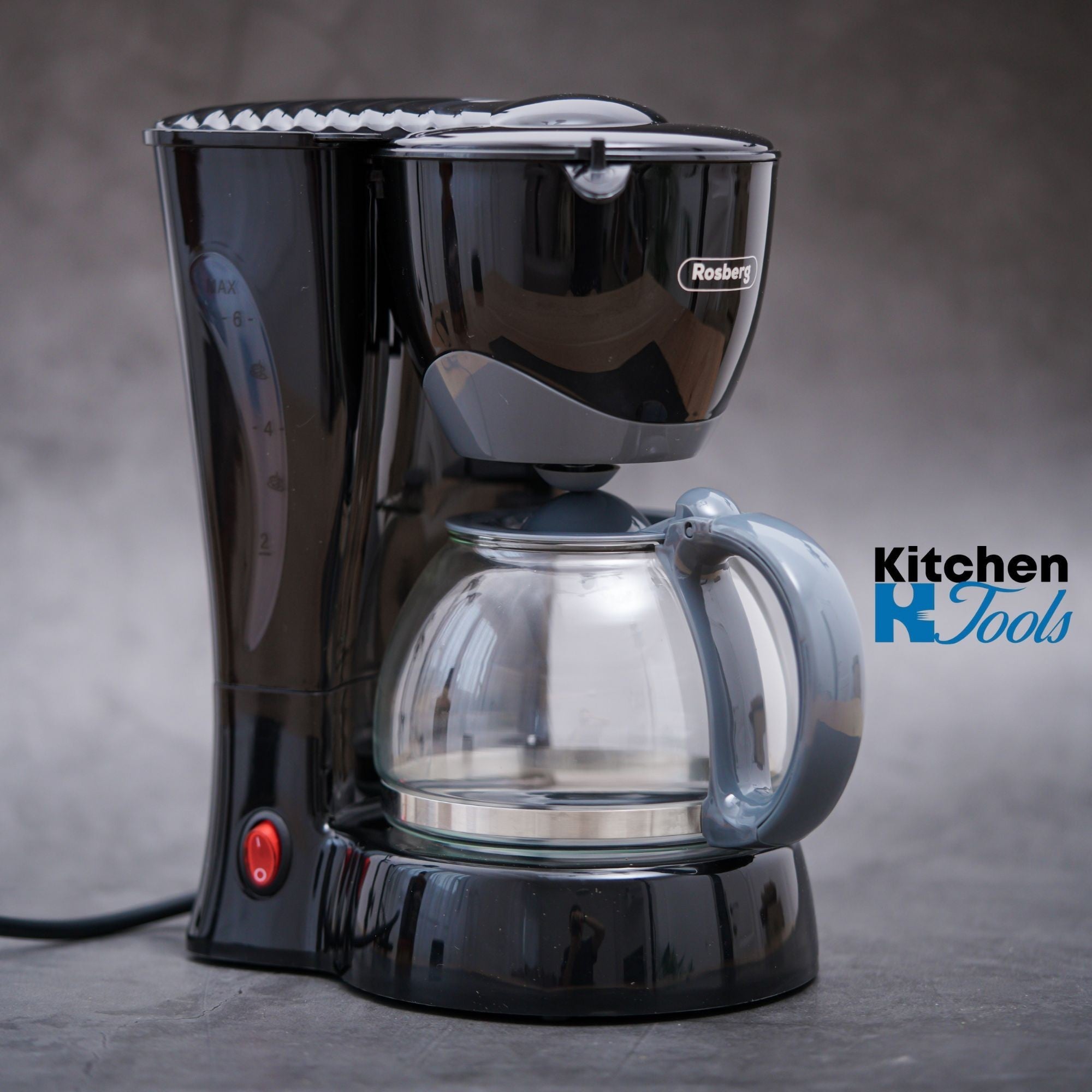 Filtru de cafea Rosberg, 6 cesti, negru