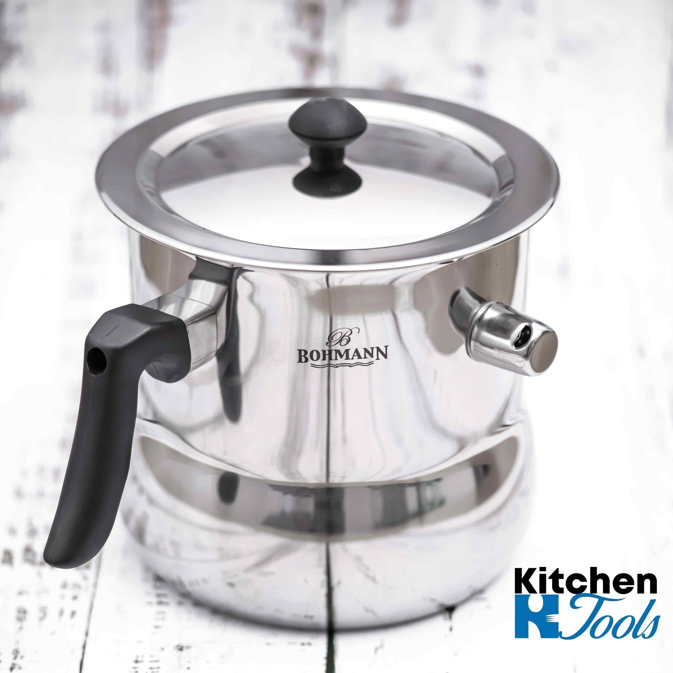 Oala de Lapte Inox Bohmann 3L cu Capac și Fluier