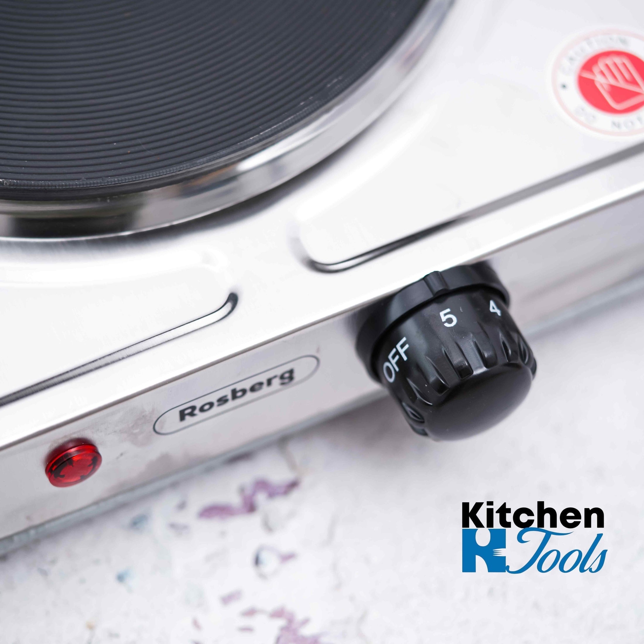 Plita electrica Rosberg 1500W, termostat, culoare silver