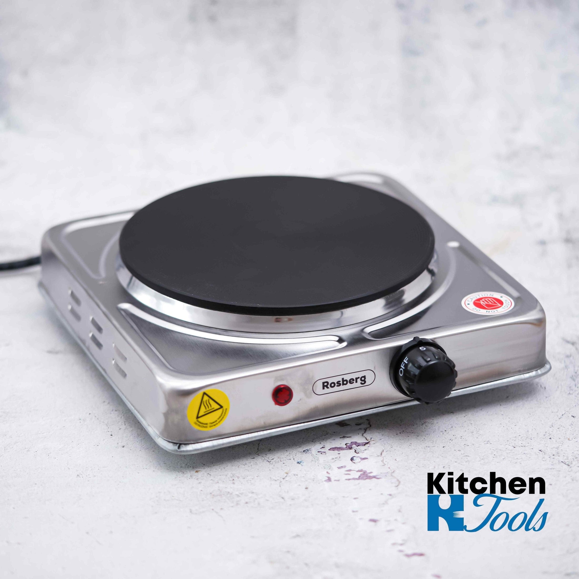 Plita electrica Rosberg 1500W, termostat, culoare silver