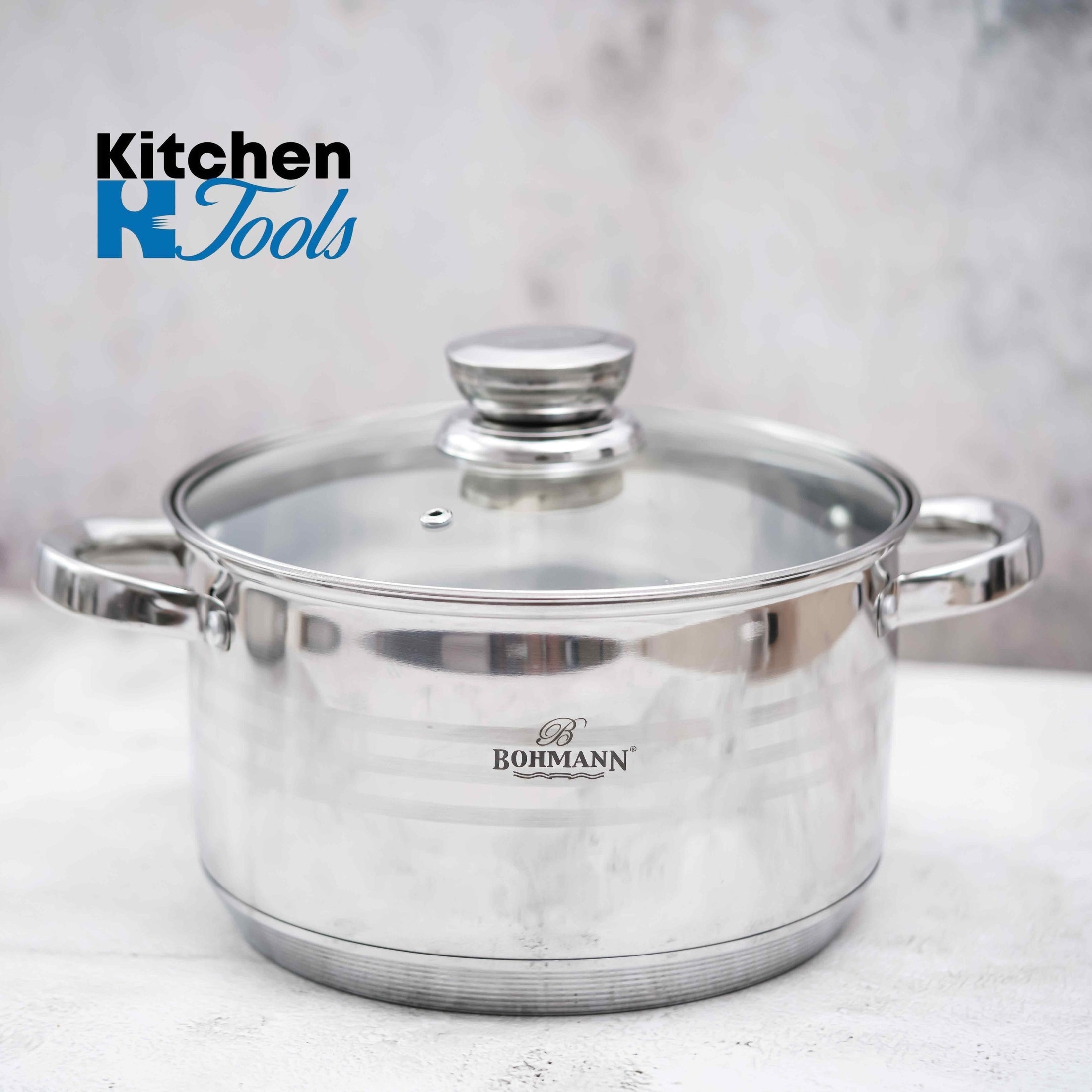 Set 3 Cratițe Inox cu Capac de la Bohmann