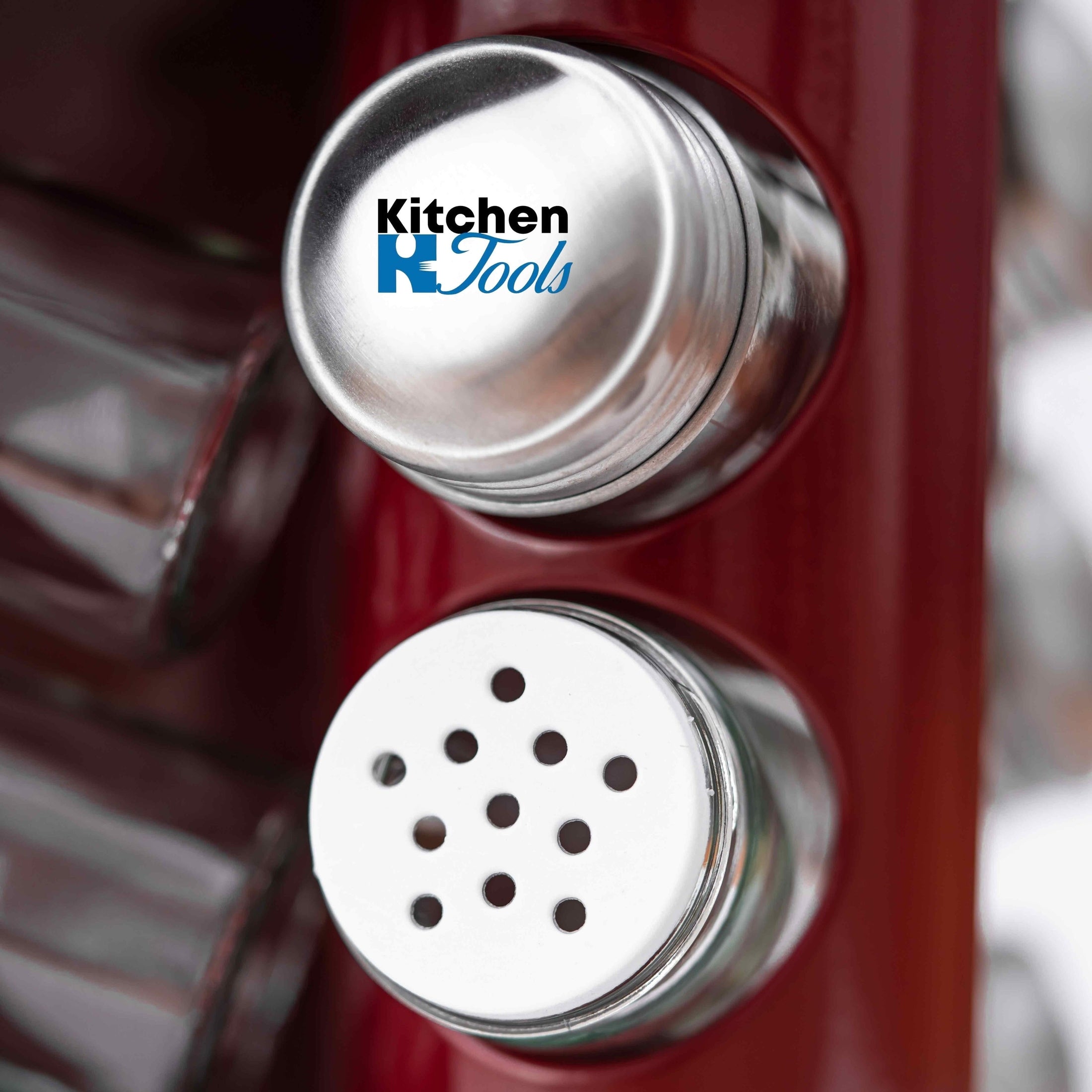 Set condimente rotativ, 12 recipiente, roșu lucios