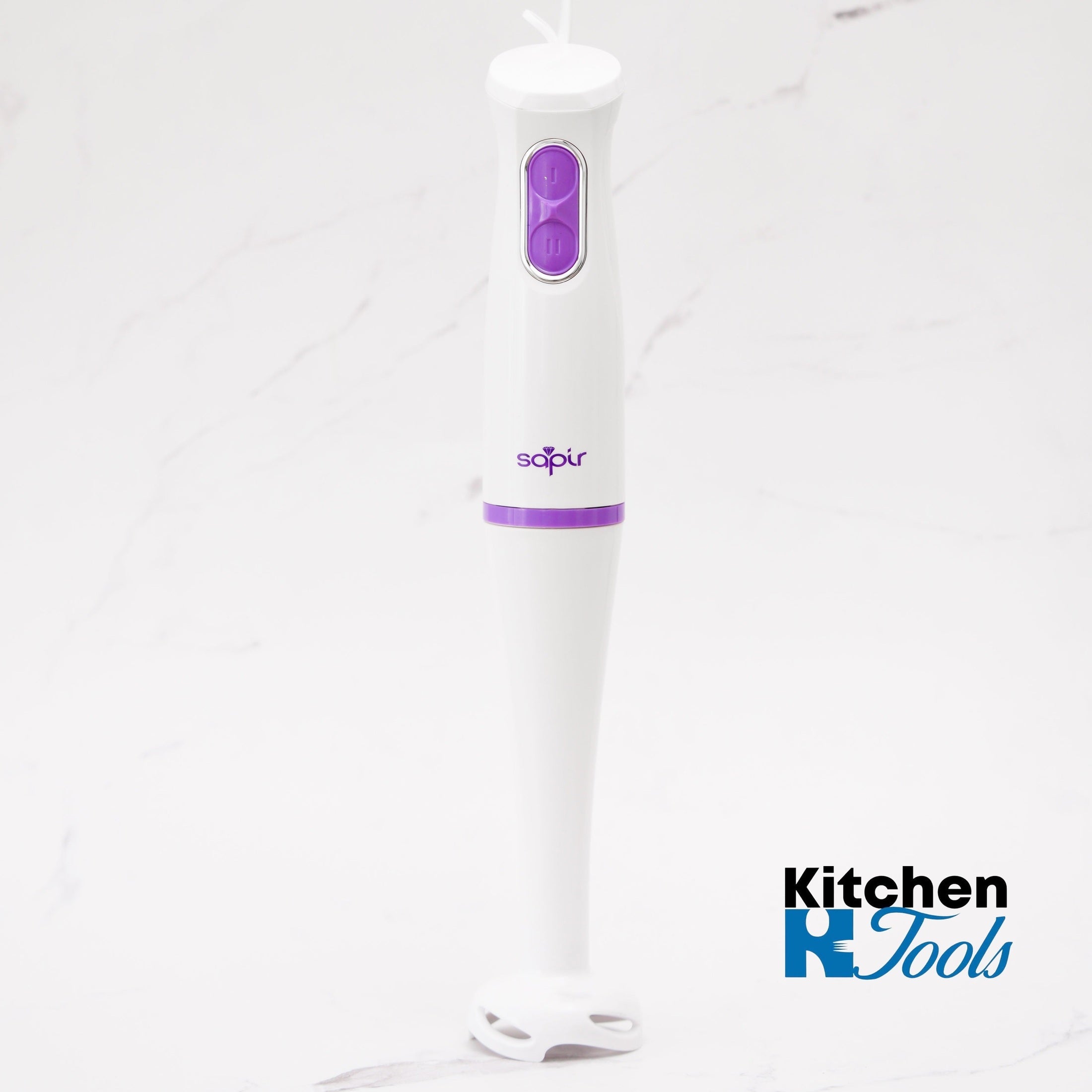 Blender vertical Sapir alb/mov, inox, 180W