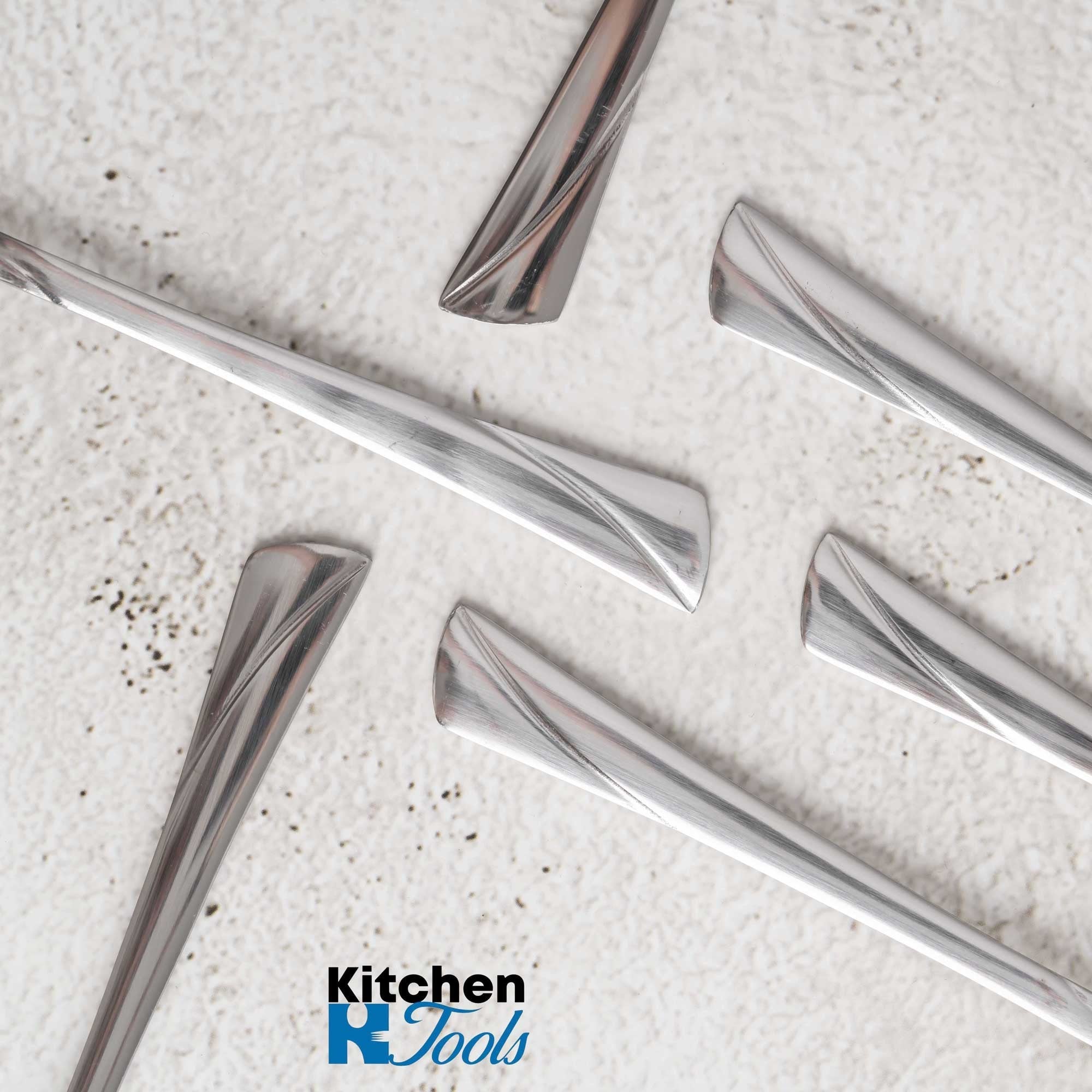 Set 6 lingurițe ceai inox lucios argintiu