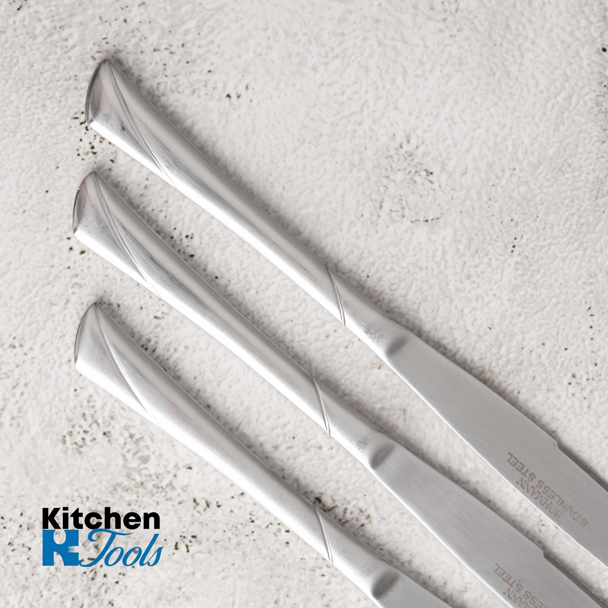 Set de 6 cutite lucioase din otel inoxidabil argintiu