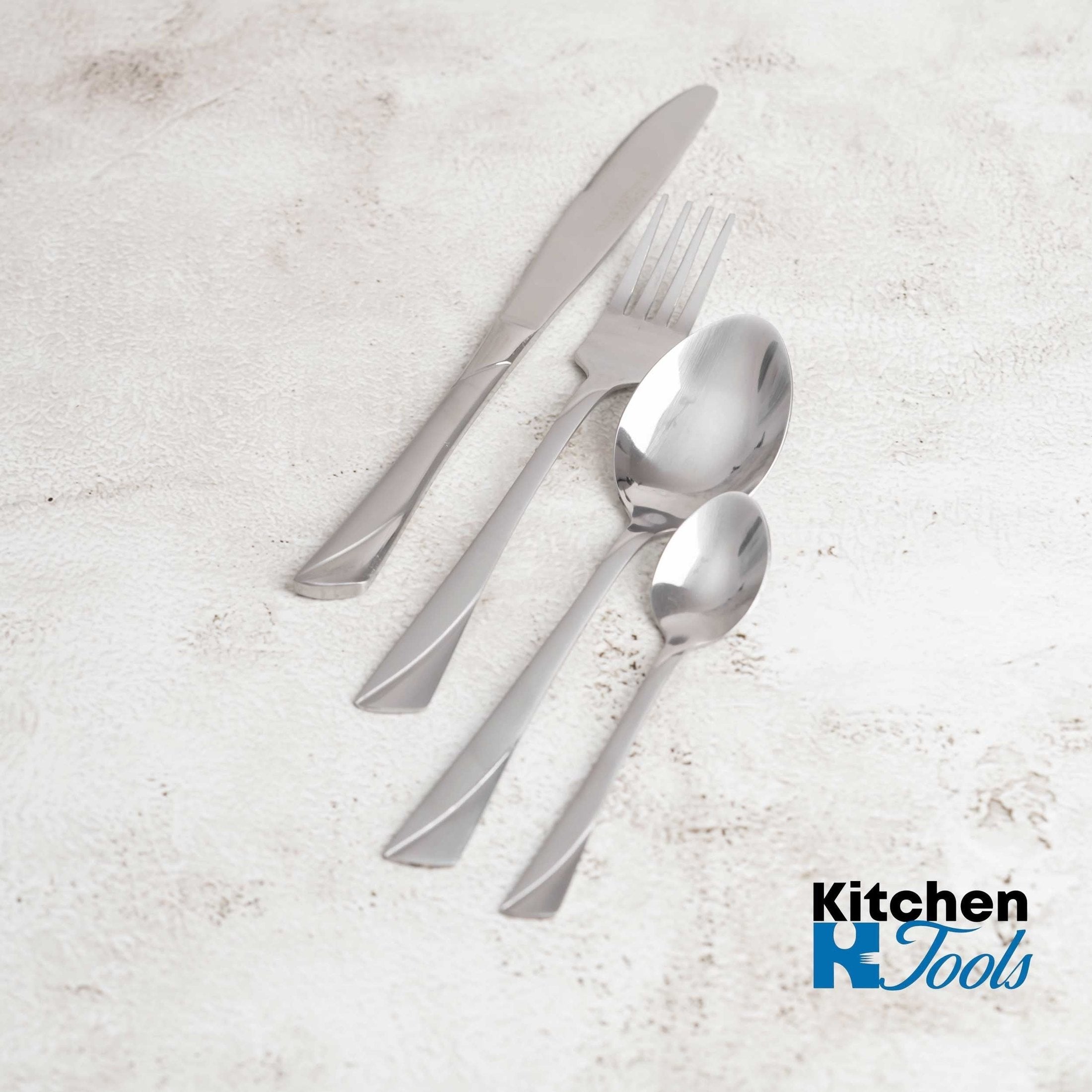 Set de 6 cutite lucioase din otel inoxidabil argintiu