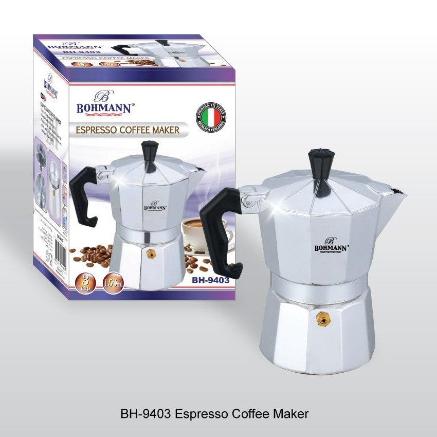 Espressor manual 6 cesti Bohmann, aluminiu