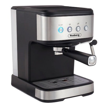 Espressor Rosberg Premium, Negru/Inox, 20 bar
